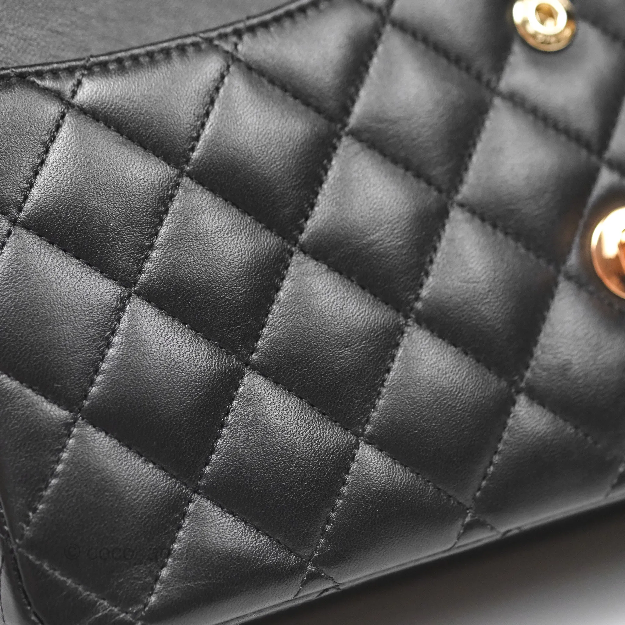 Chanel Classic M/L Medium Flap Quilted Black Lambskin Rose Gold Hardware