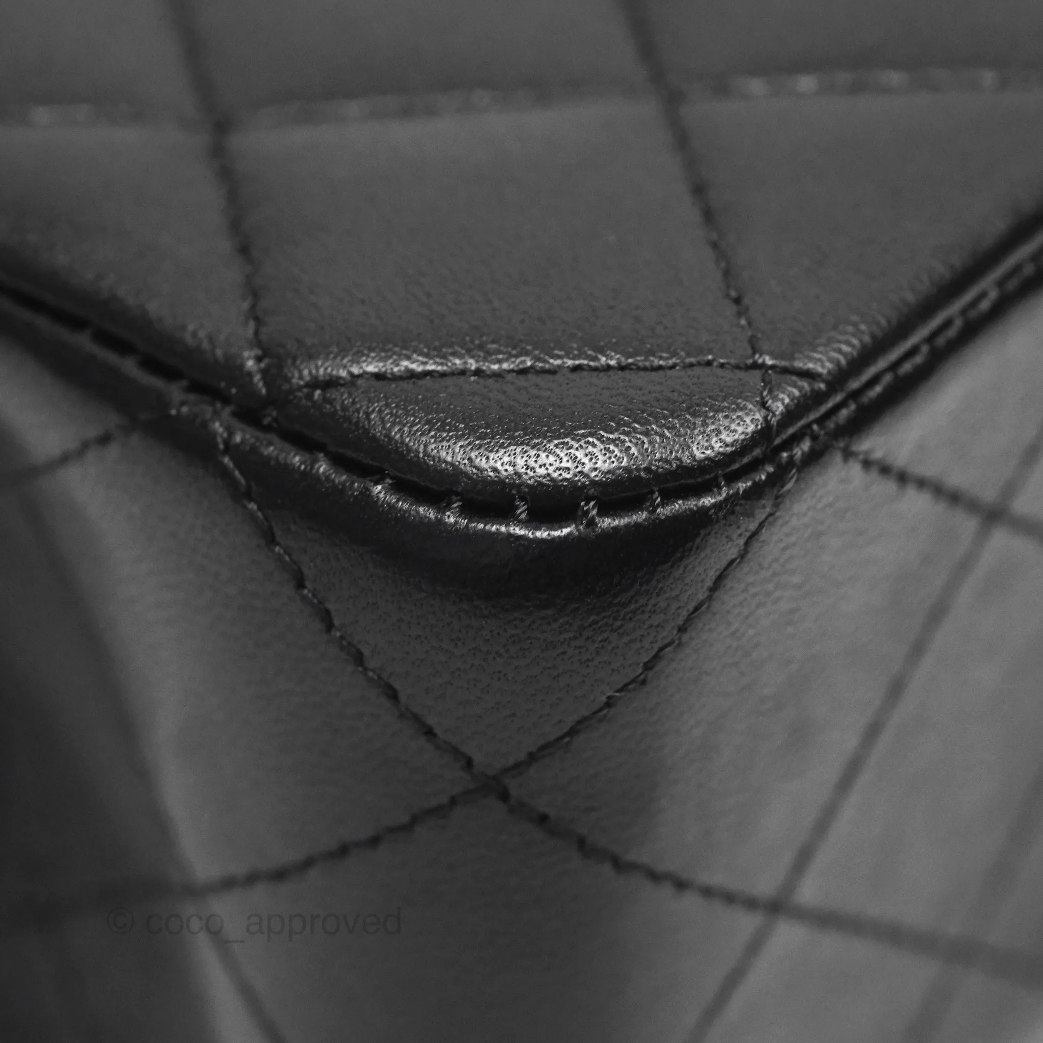 Chanel Classic M/L Medium Flap Quilted Black Lambskin Rose Gold Hardware