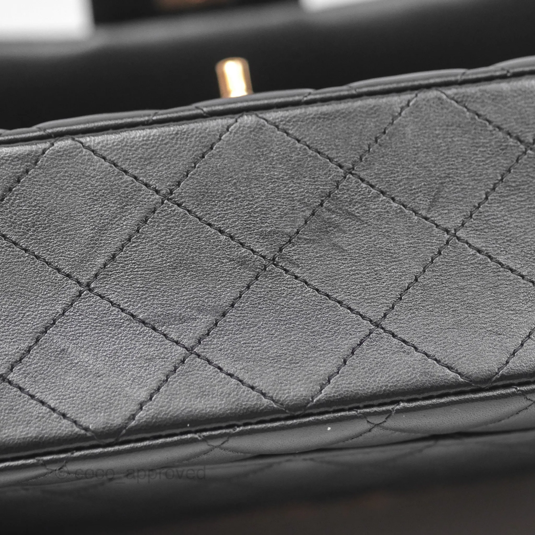 Chanel Classic M/L Medium Flap Quilted Black Lambskin Rose Gold Hardware