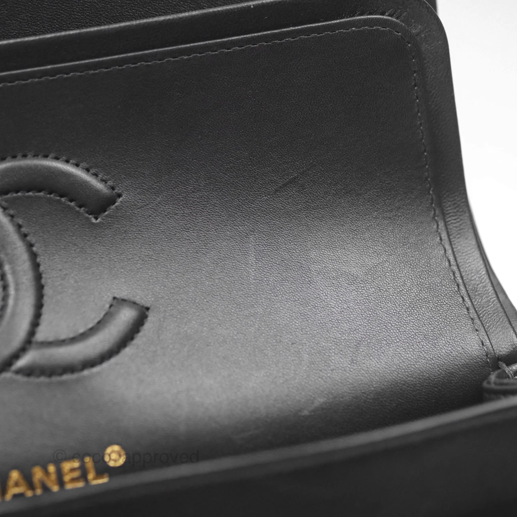 Chanel Classic M/L Medium Flap Quilted Black Lambskin Rose Gold Hardware
