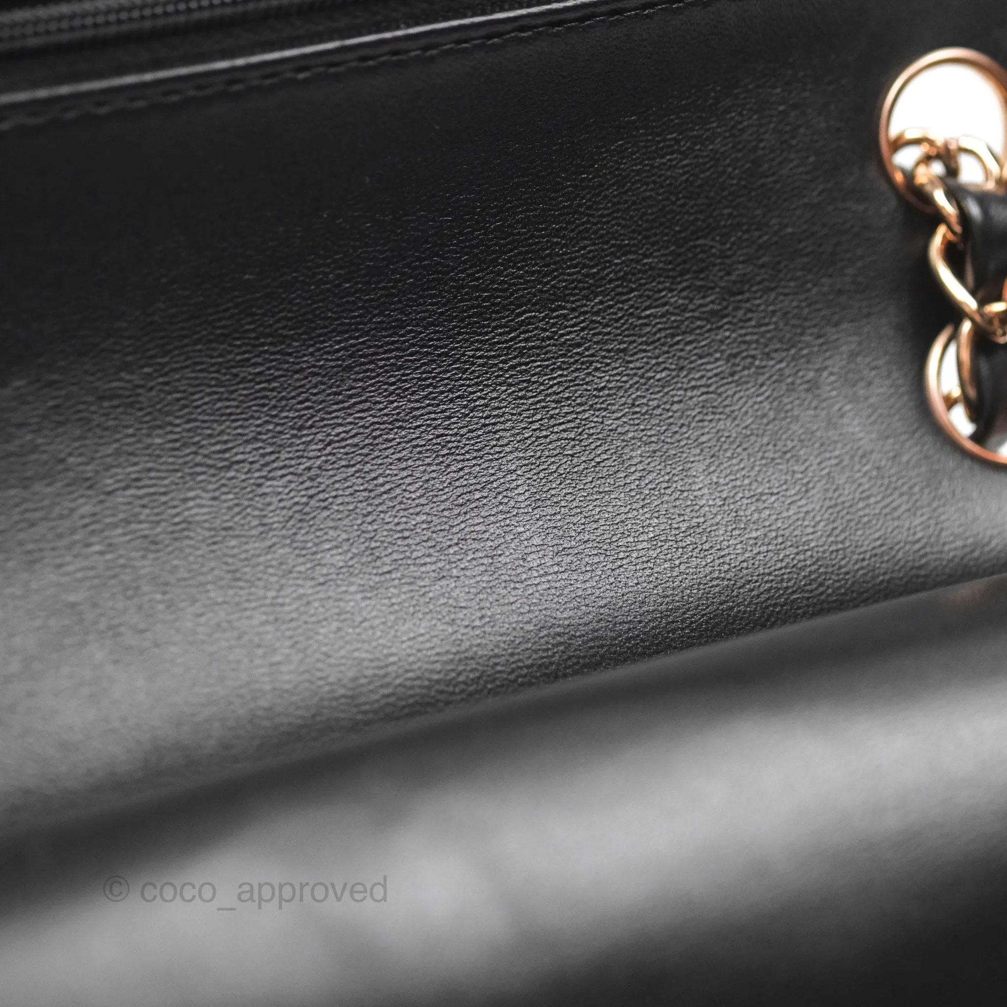 Chanel Classic M/L Medium Flap Quilted Black Lambskin Rose Gold Hardware