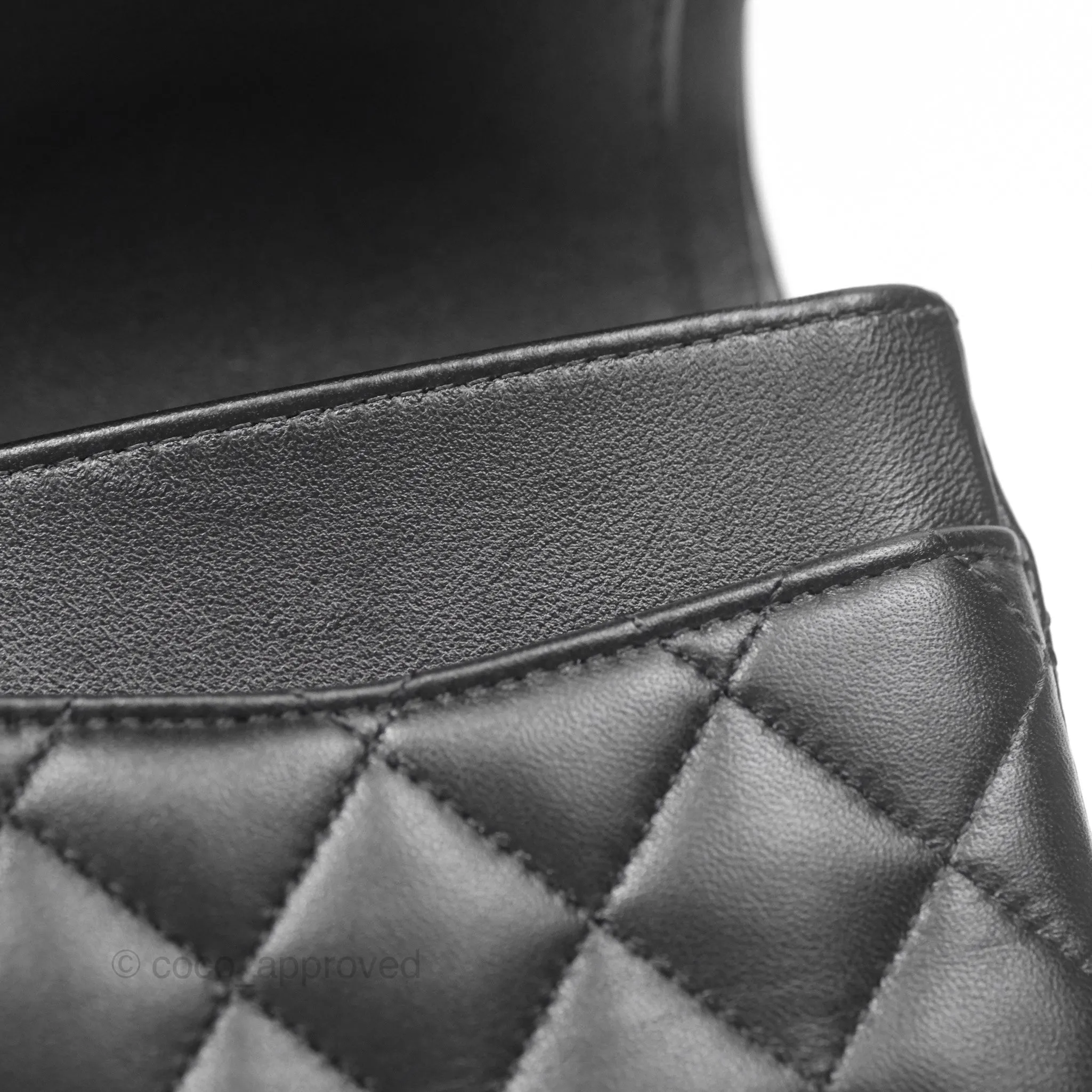 Chanel Classic M/L Medium Flap Quilted Black Lambskin Rose Gold Hardware