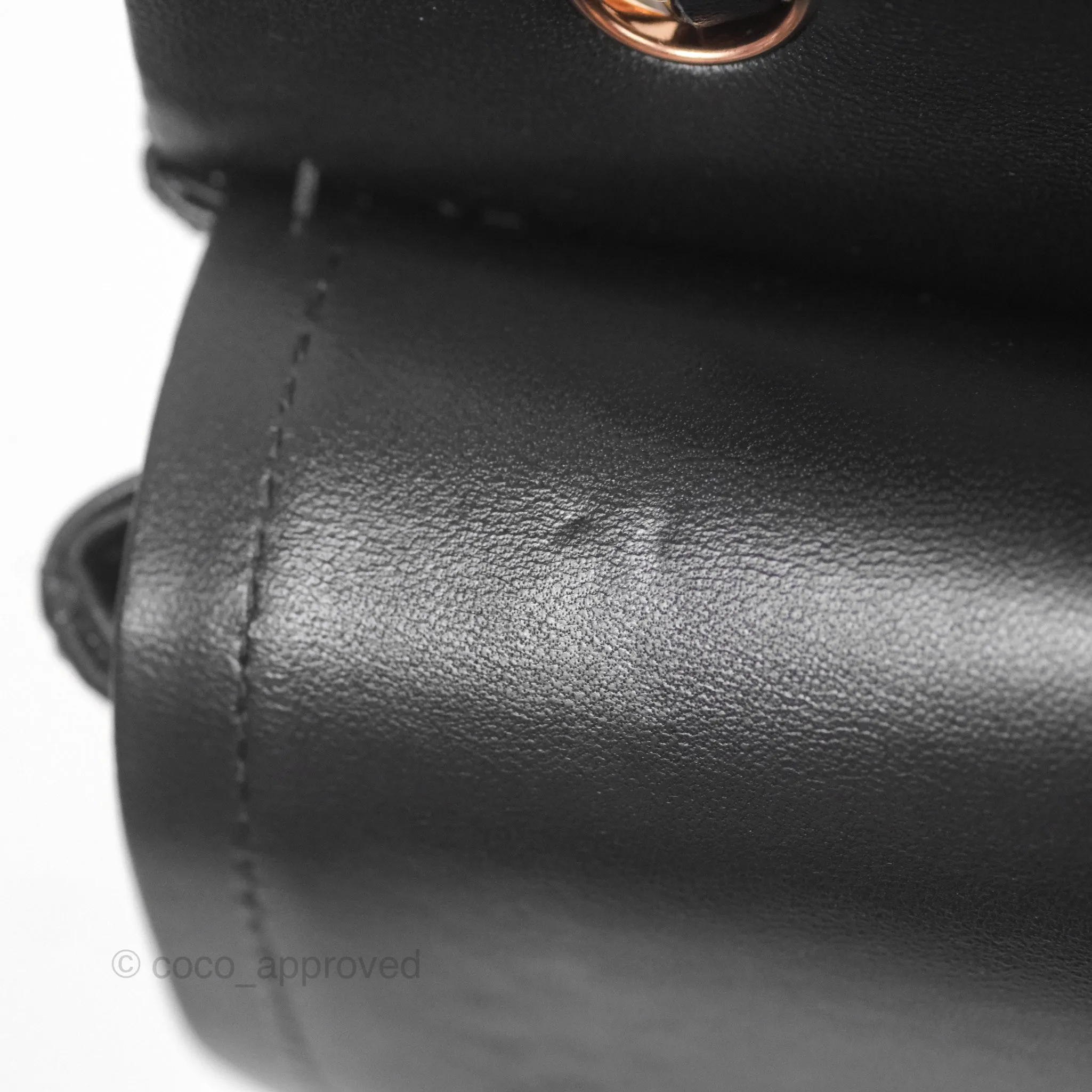 Chanel Classic M/L Medium Flap Quilted Black Lambskin Rose Gold Hardware