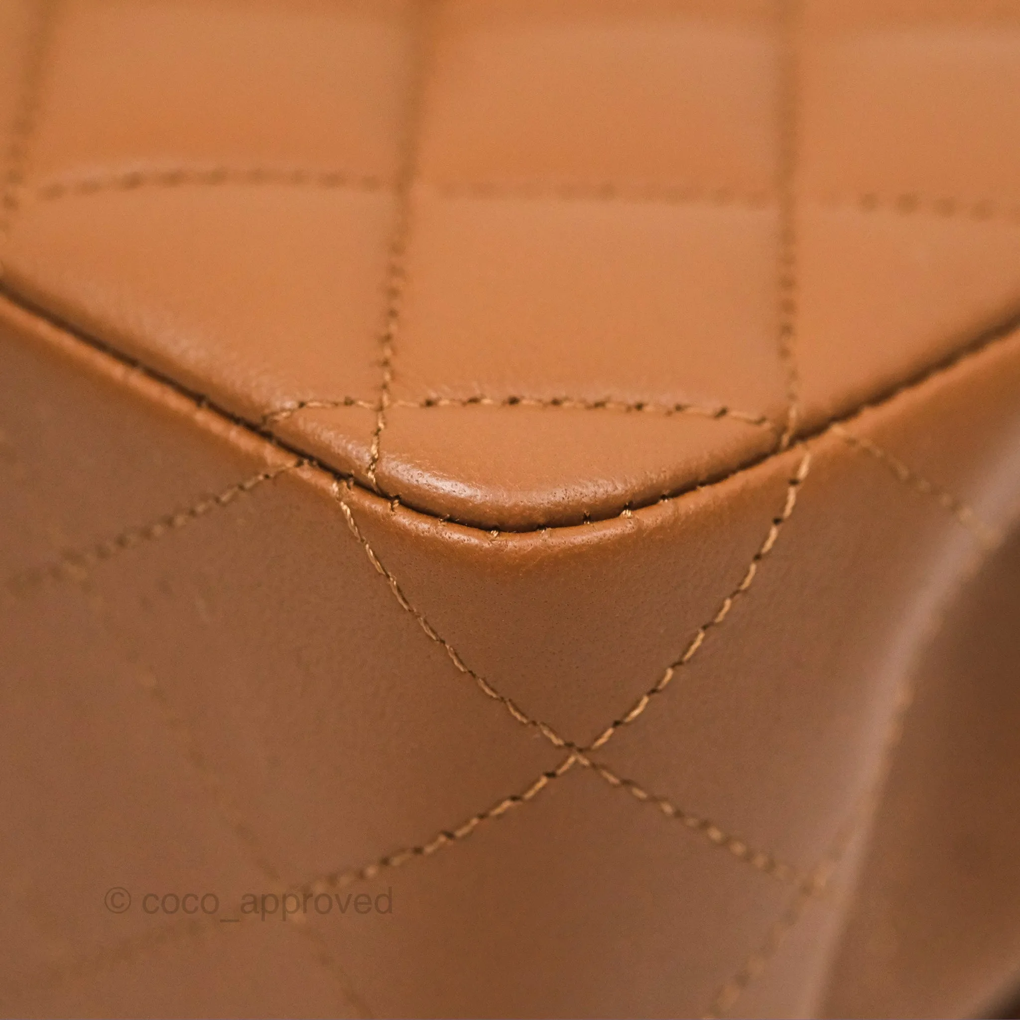 Chanel Classic M/L Medium Flap Quilted Brown Lambskin Gold Hardware