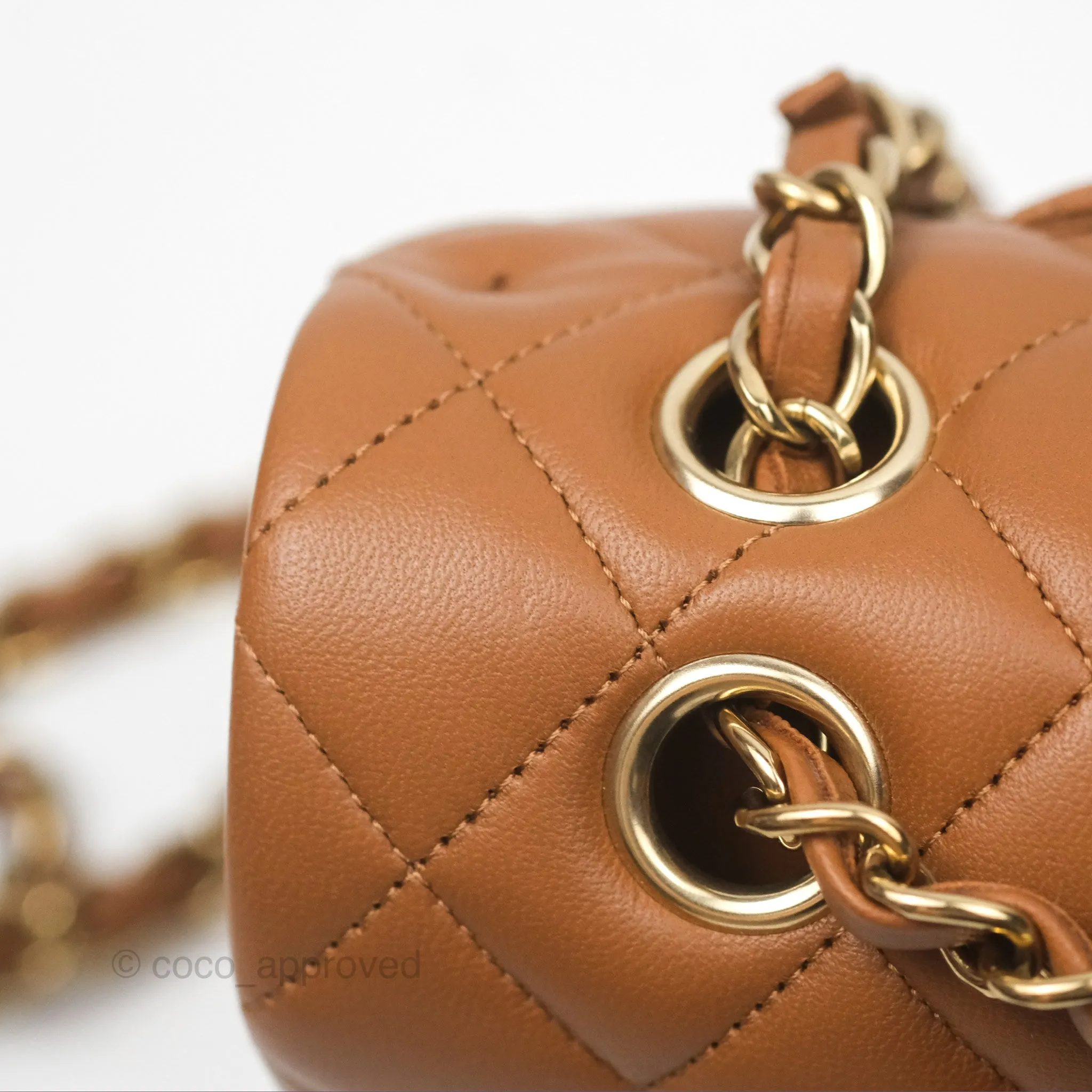 Chanel Classic M/L Medium Flap Quilted Brown Lambskin Gold Hardware