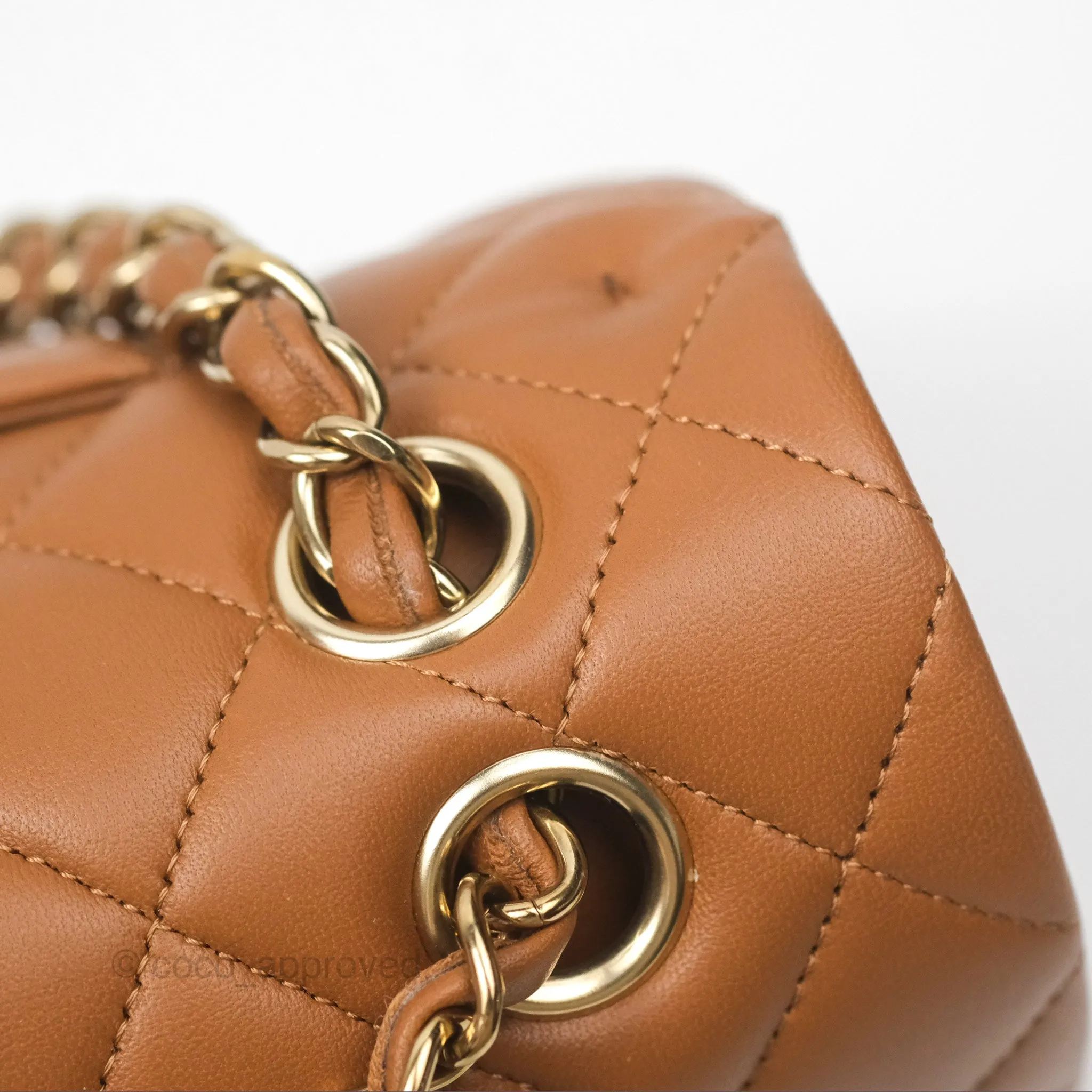 Chanel Classic M/L Medium Flap Quilted Brown Lambskin Gold Hardware