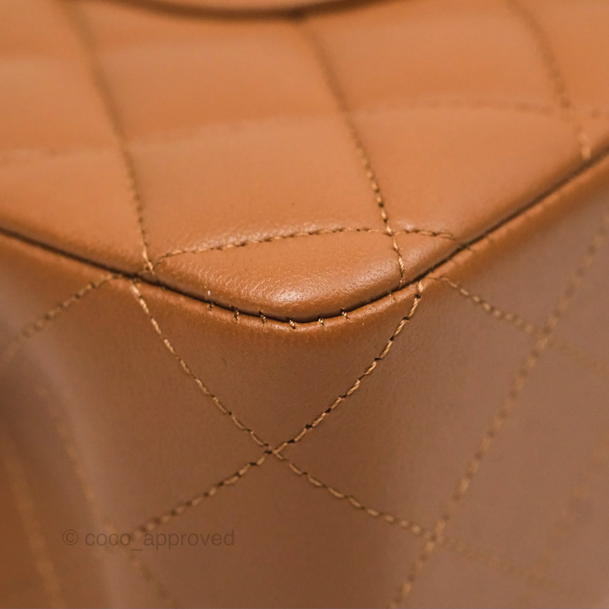 Chanel Classic M/L Medium Flap Quilted Brown Lambskin Gold Hardware