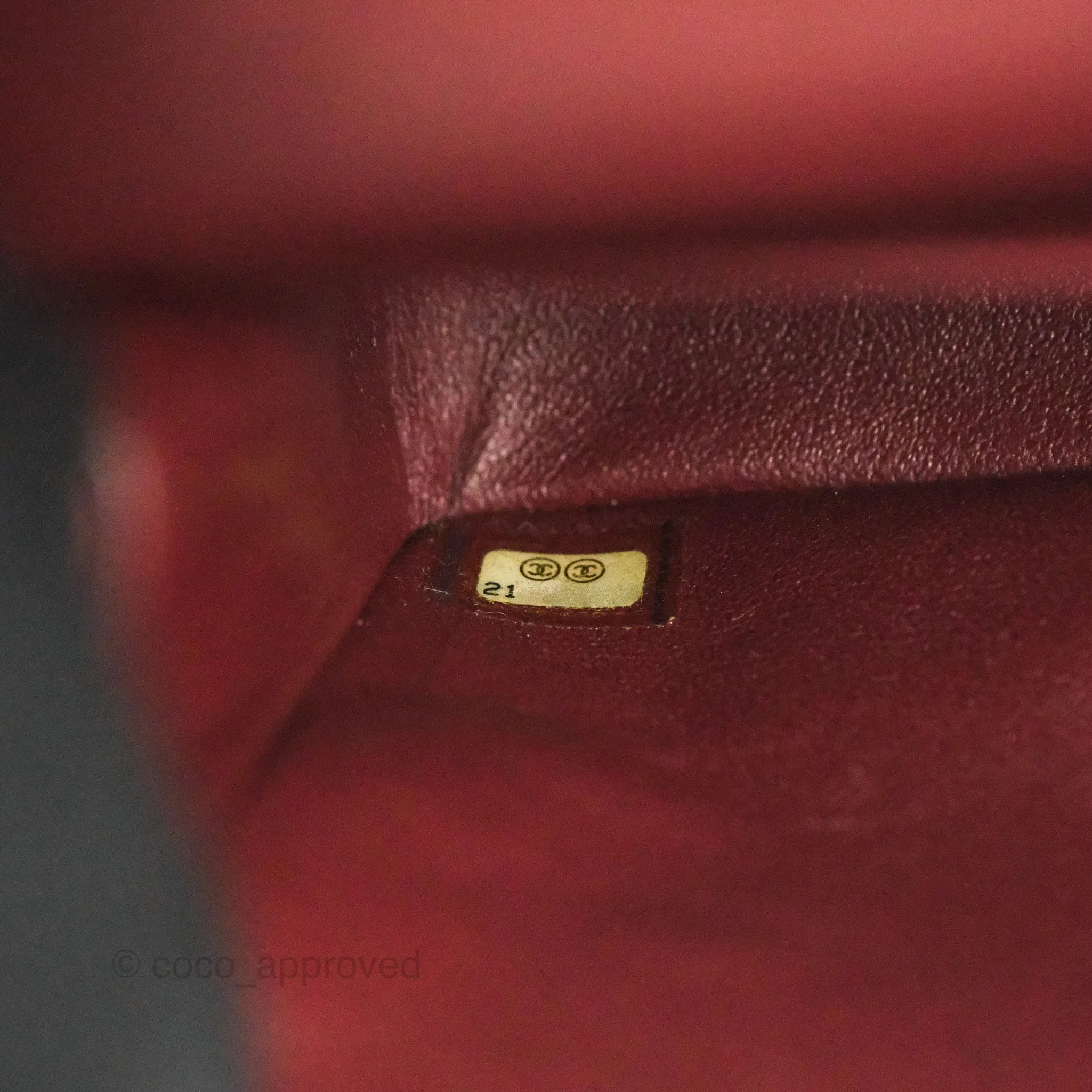 Chanel Classic M/L Medium Flap Quilted Burgundy Lambskin Gold Hardware