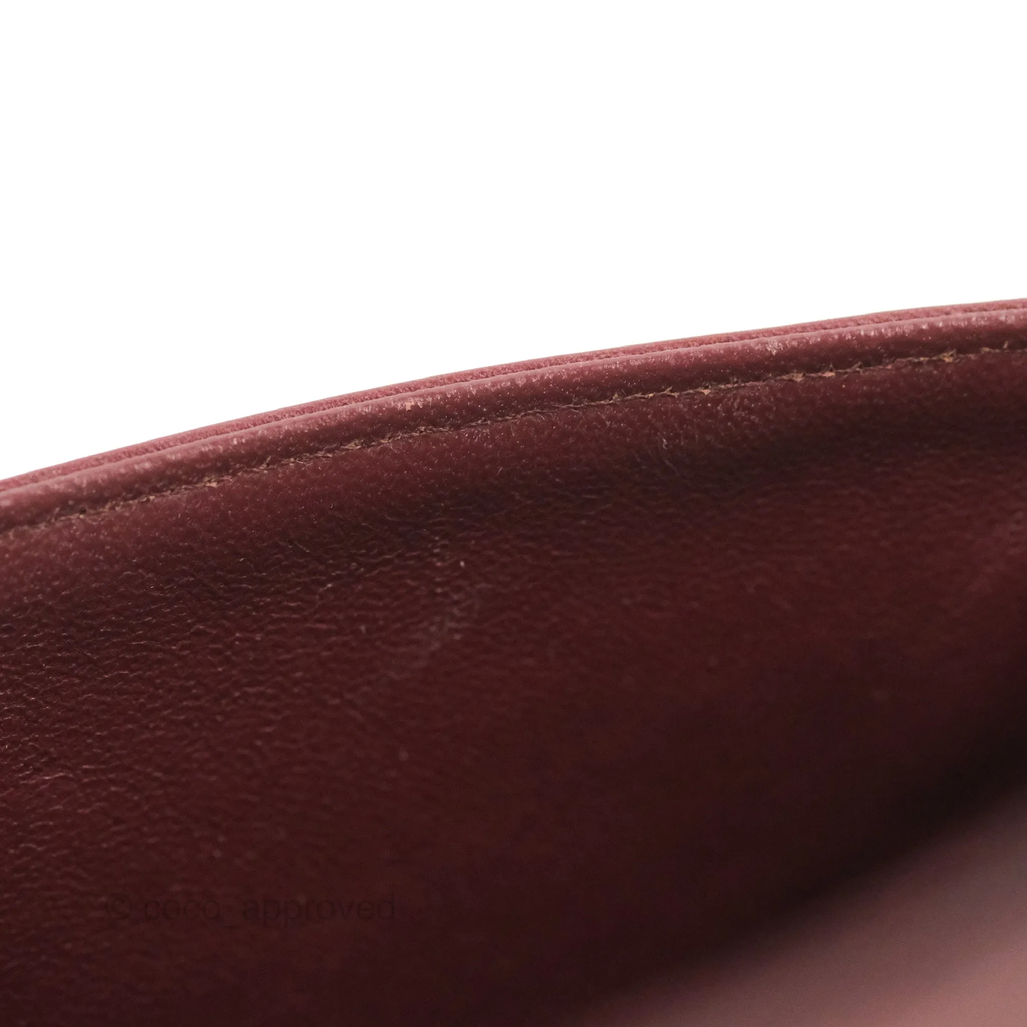 Chanel Classic M/L Medium Flap Quilted Burgundy Lambskin Gold Hardware