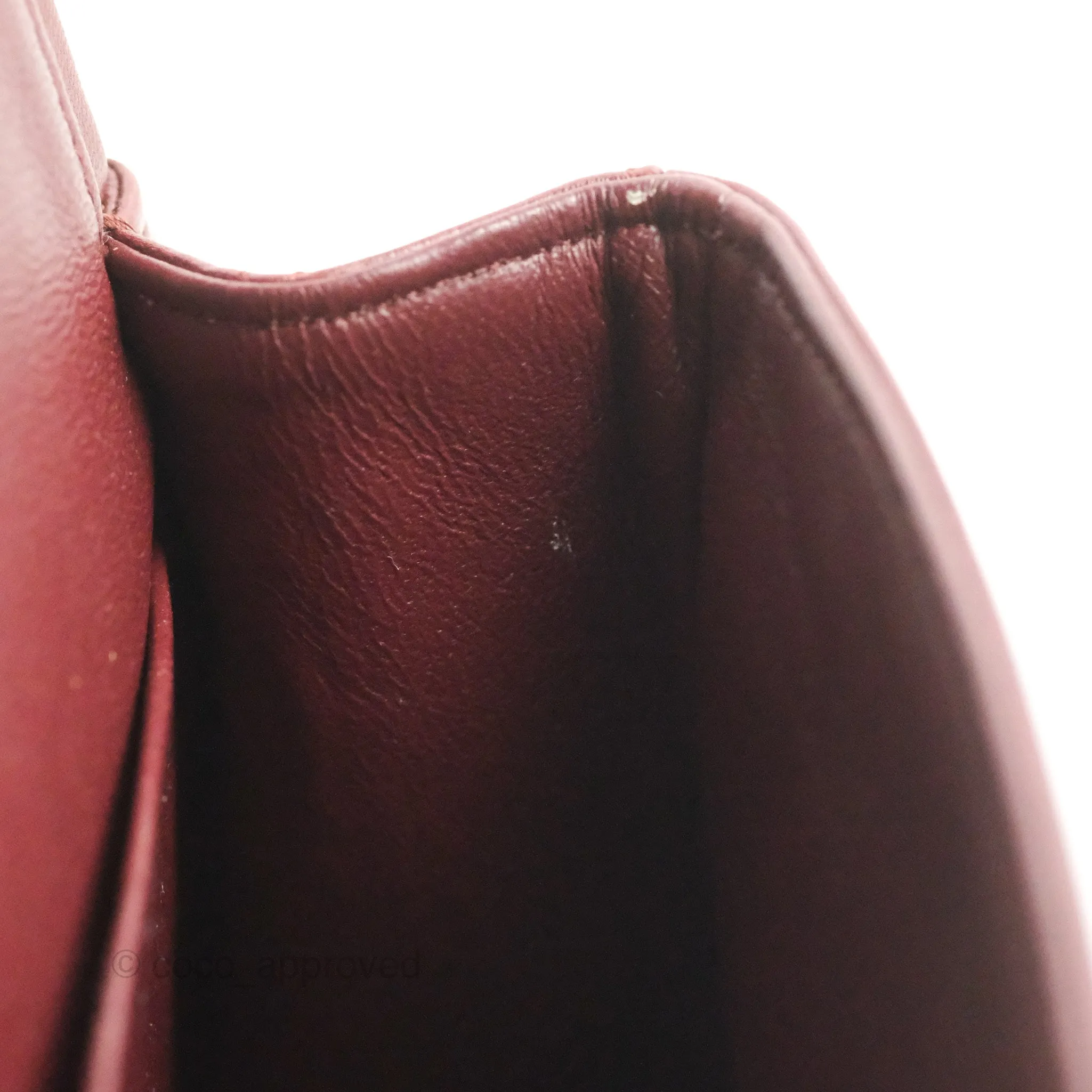 Chanel Classic M/L Medium Flap Quilted Burgundy Lambskin Gold Hardware