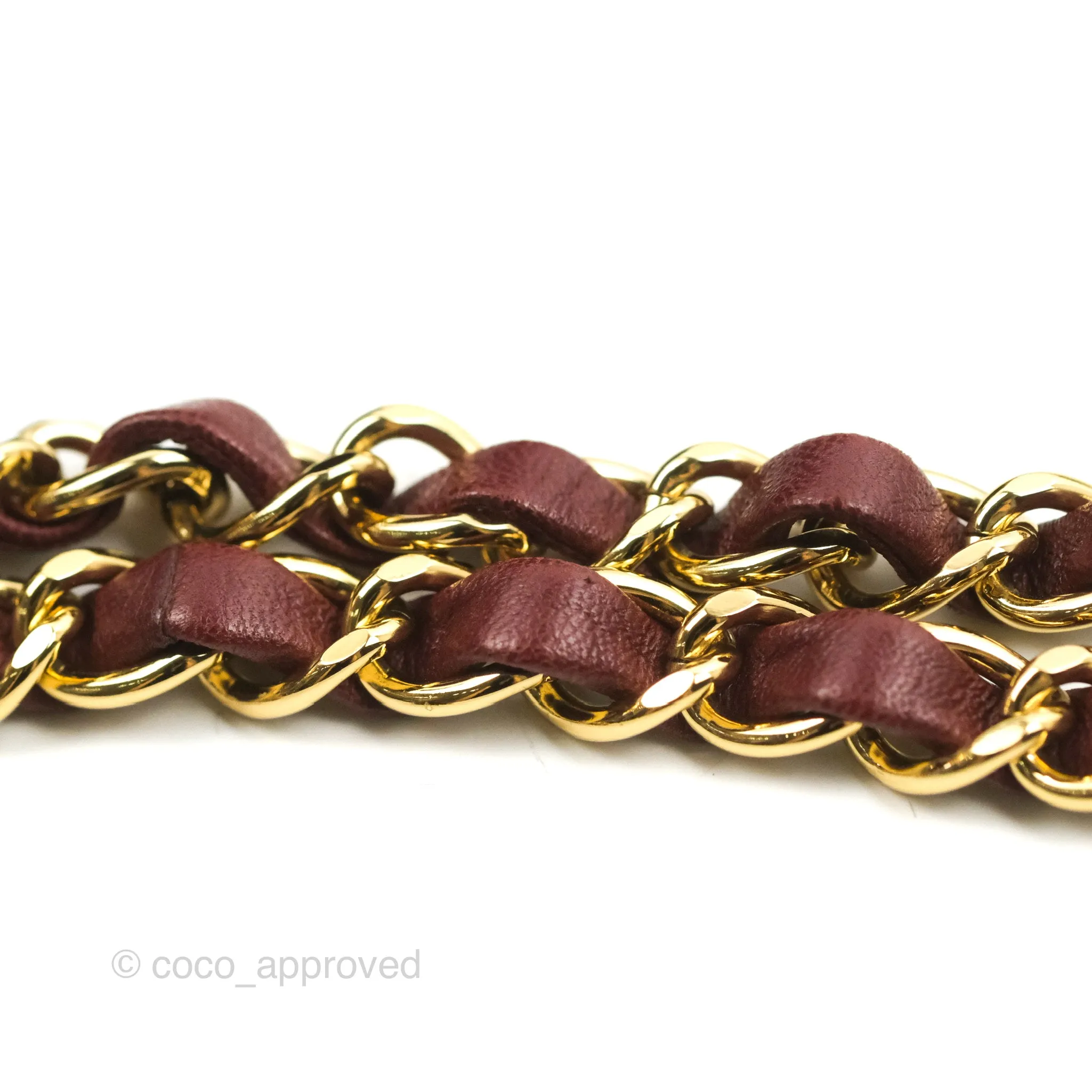 Chanel Classic M/L Medium Flap Quilted Burgundy Lambskin Gold Hardware