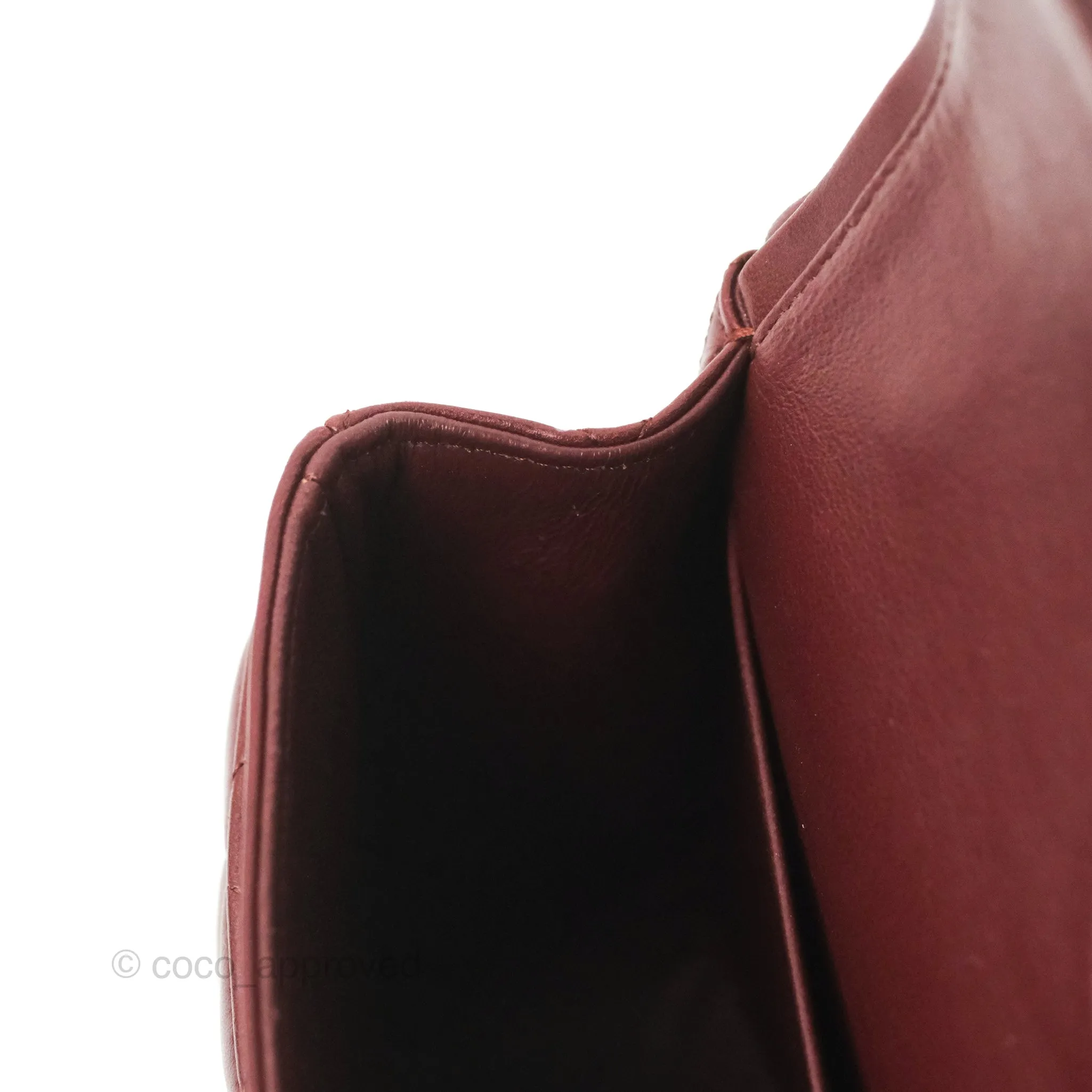Chanel Classic M/L Medium Flap Quilted Burgundy Lambskin Gold Hardware