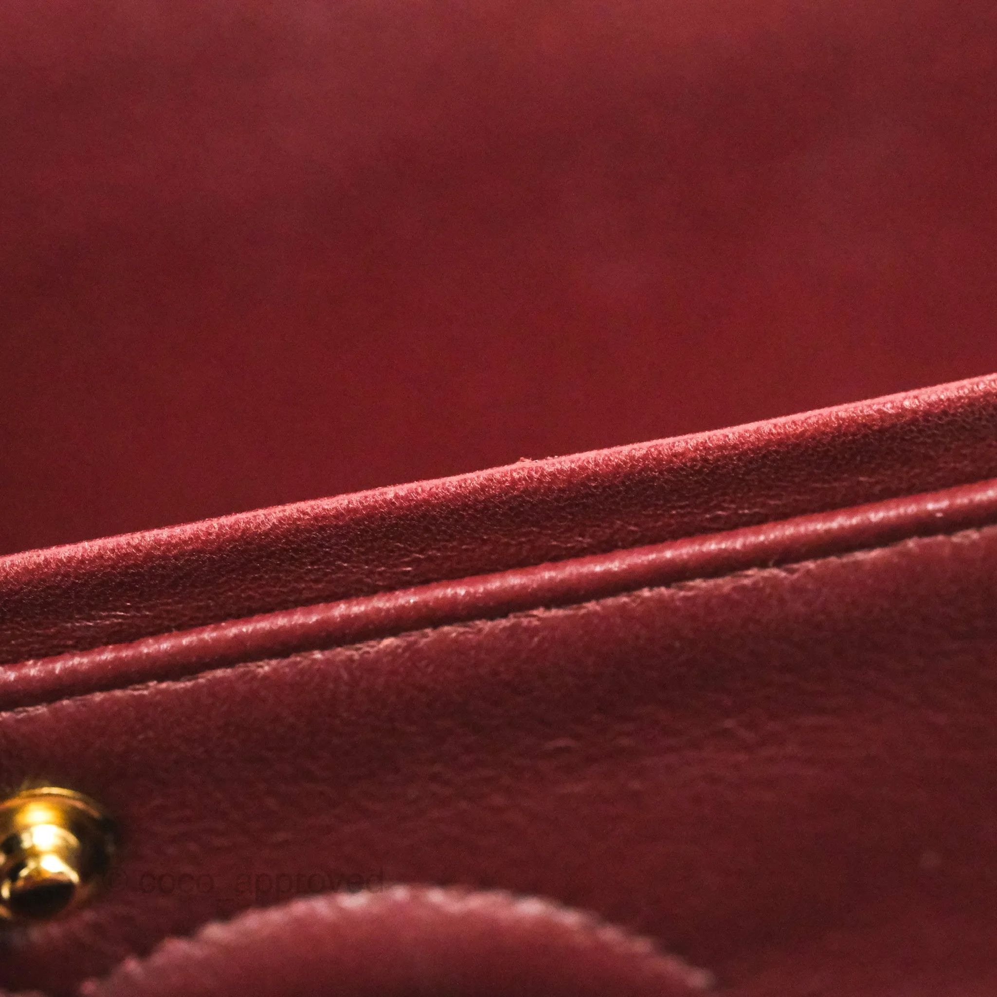 Chanel Classic M/L Medium Flap Quilted Burgundy Lambskin Gold Hardware