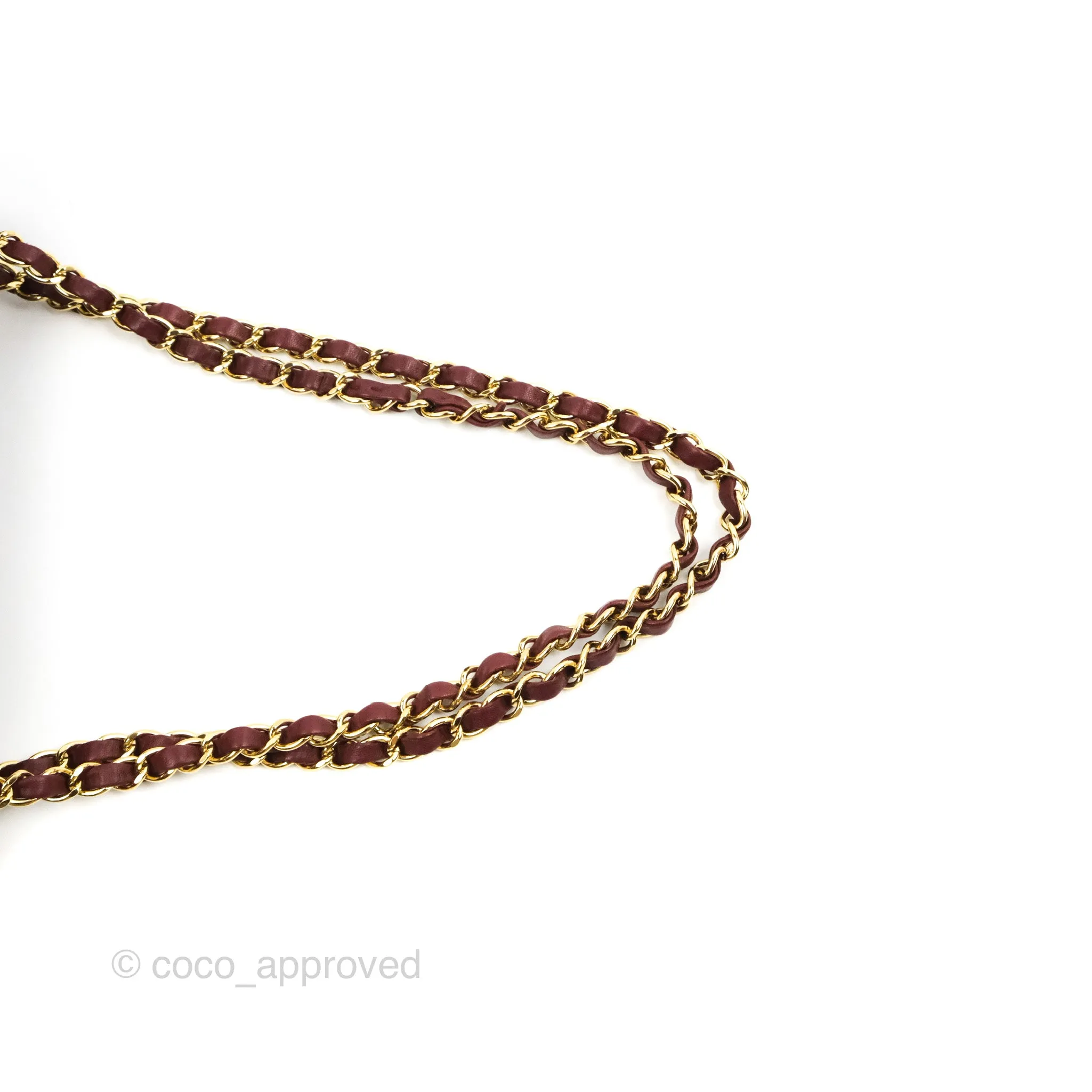Chanel Classic M/L Medium Flap Quilted Burgundy Lambskin Gold Hardware