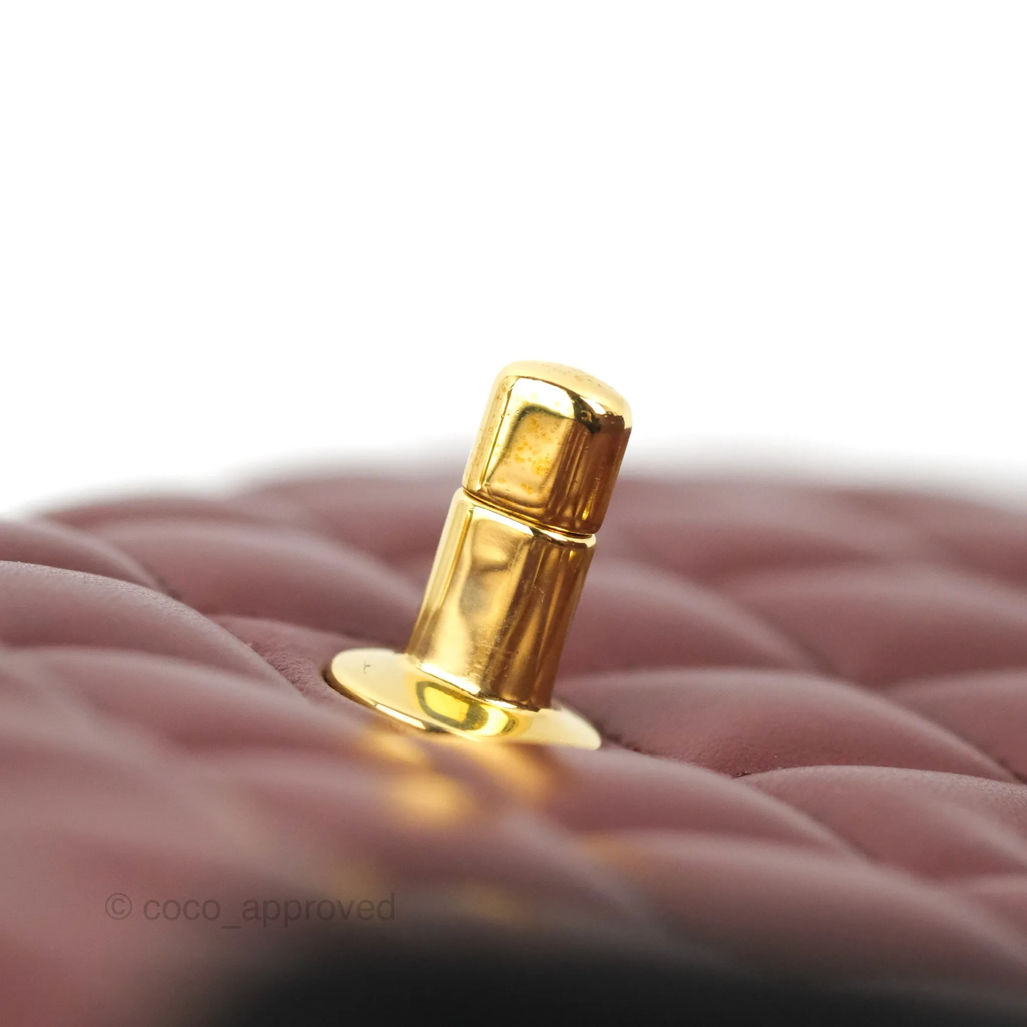 Chanel Classic M/L Medium Flap Quilted Burgundy Lambskin Gold Hardware