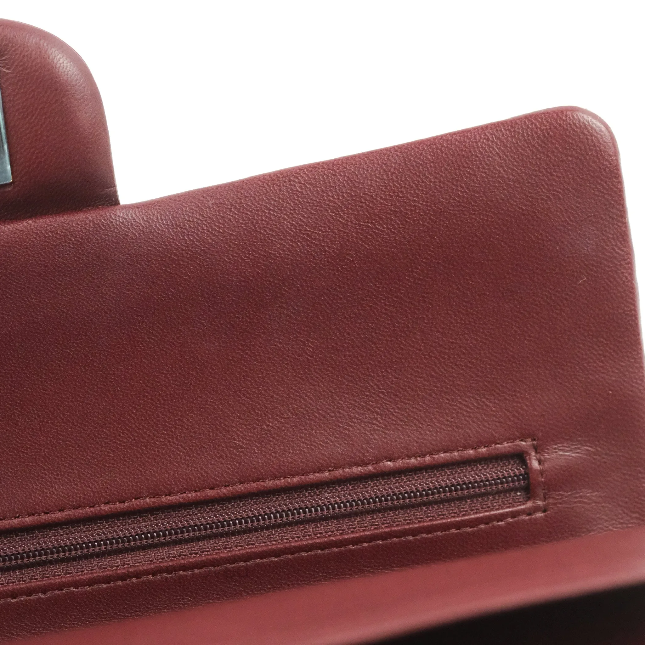Chanel Classic M/L Medium Flap Quilted Burgundy Lambskin Gold Hardware