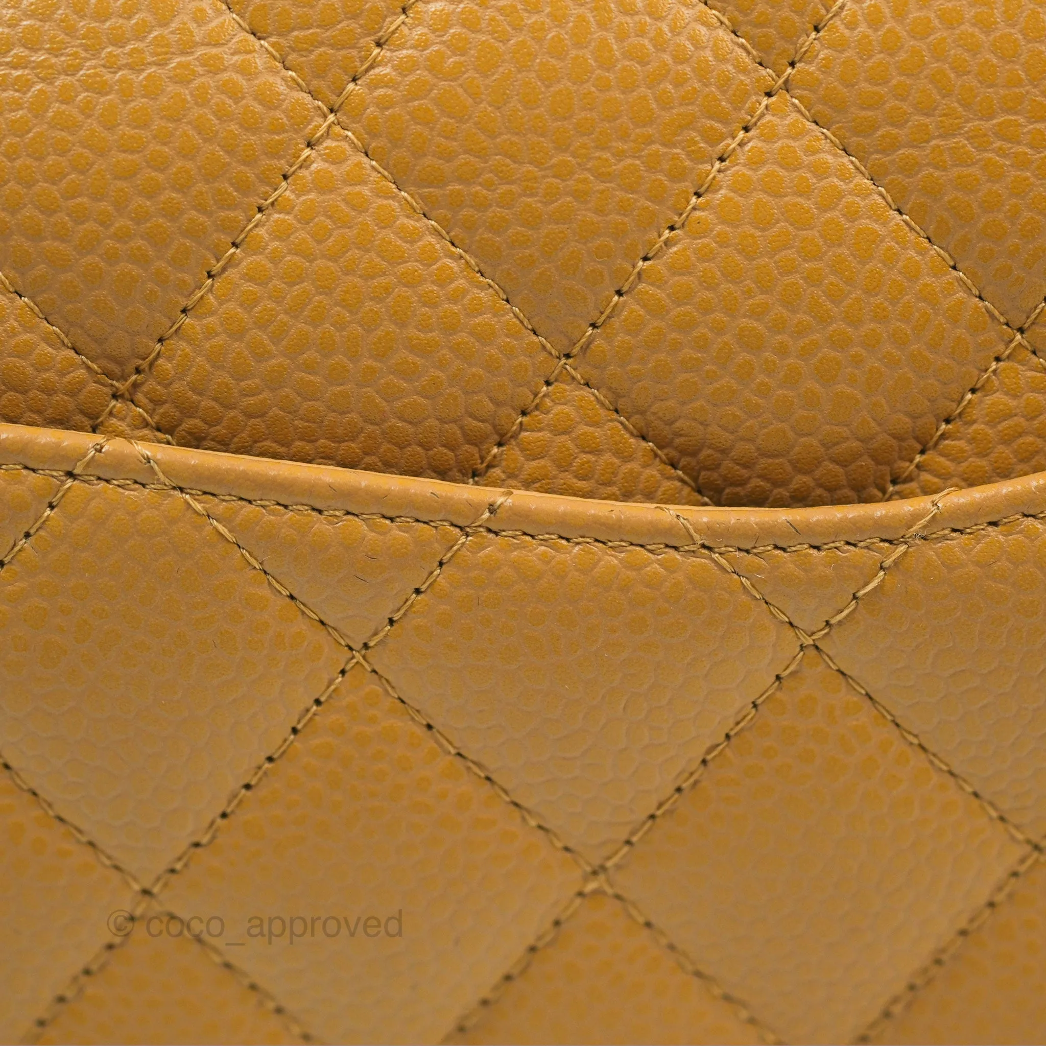 Chanel Classic M/L Medium Flap Quilted Dark Beige Caviar 24K Gold Hardware