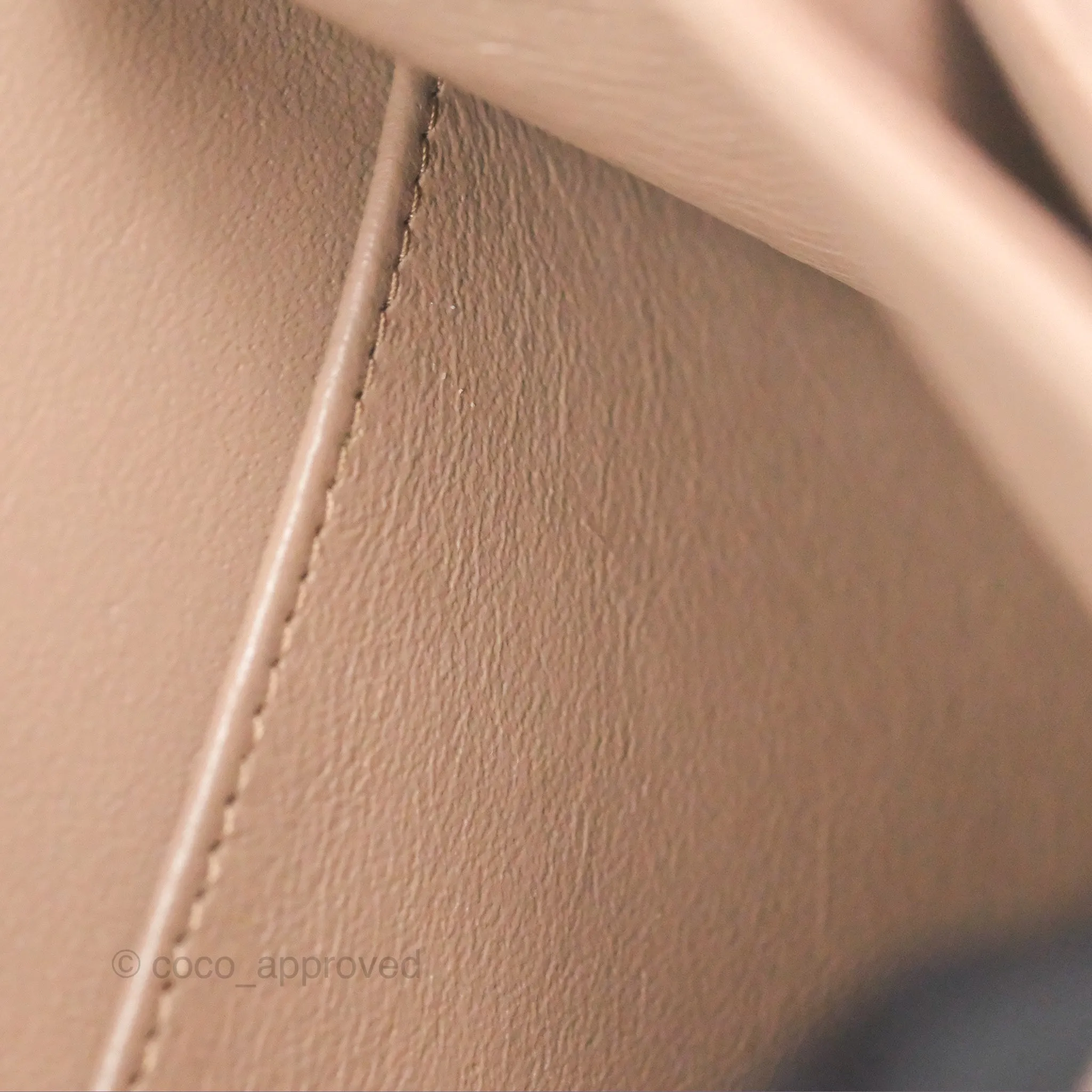 Chanel Classic M/L Medium Flap Quilted Dark Beige Lambskin Gold Hardware