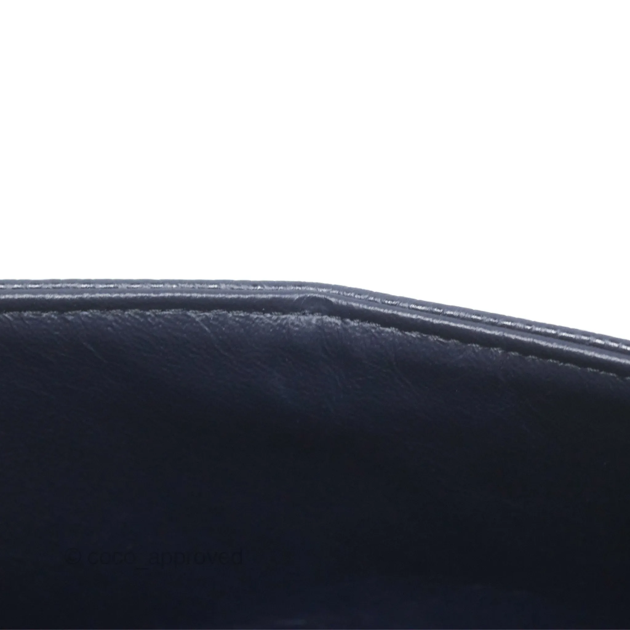 Chanel Classic M/L Medium Flap Quilted French Navy Caviar Aged Gold Hardware