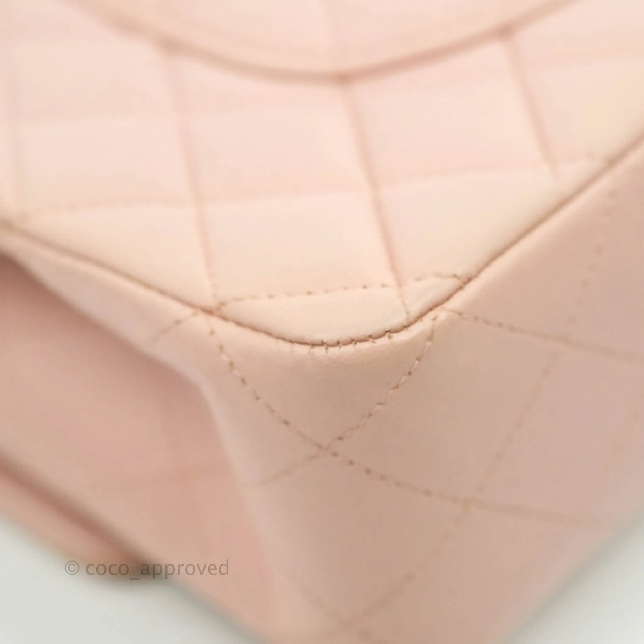Chanel Classic M/L Medium Flap Quilted Light Pink Lambskin Matte Gold Hardware