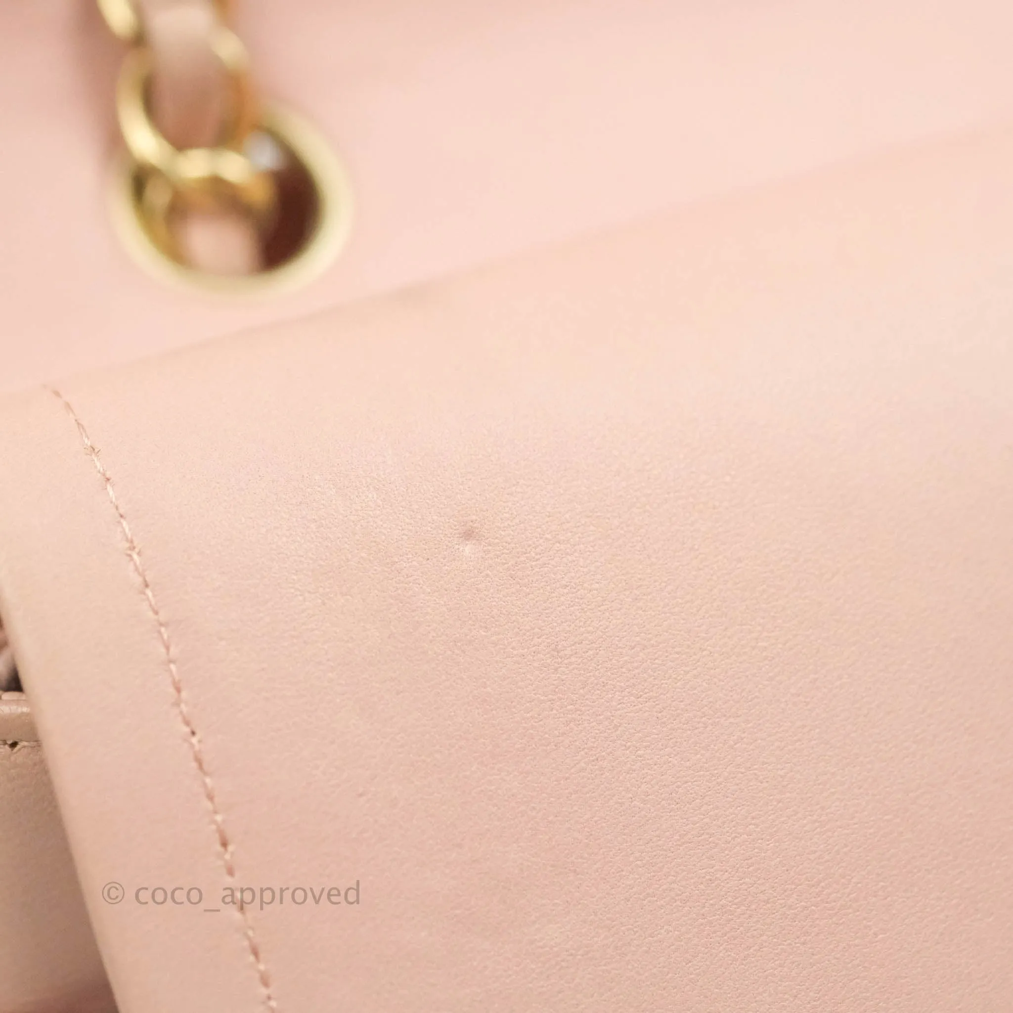 Chanel Classic M/L Medium Flap Quilted Light Pink Lambskin Matte Gold Hardware
