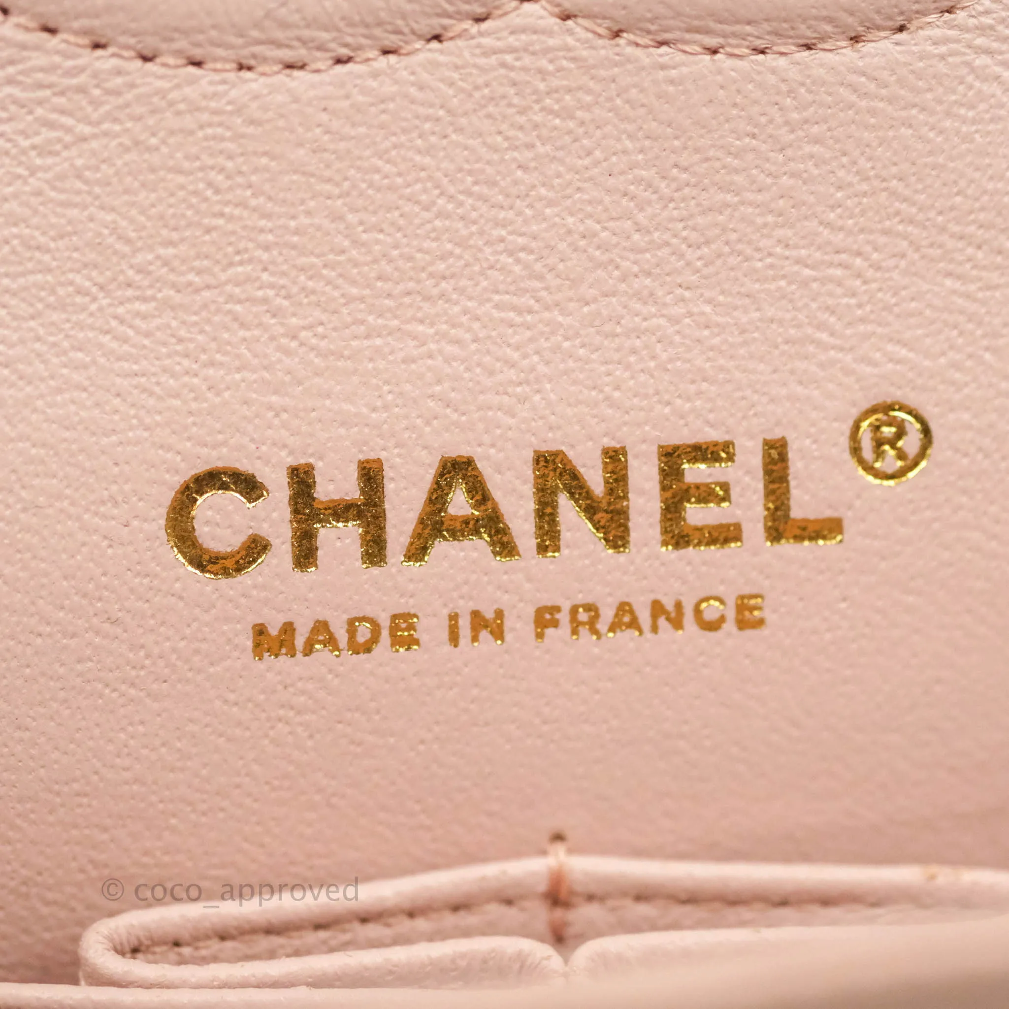 Chanel Classic M/L Medium Flap Quilted Light Pink Lambskin Matte Gold Hardware
