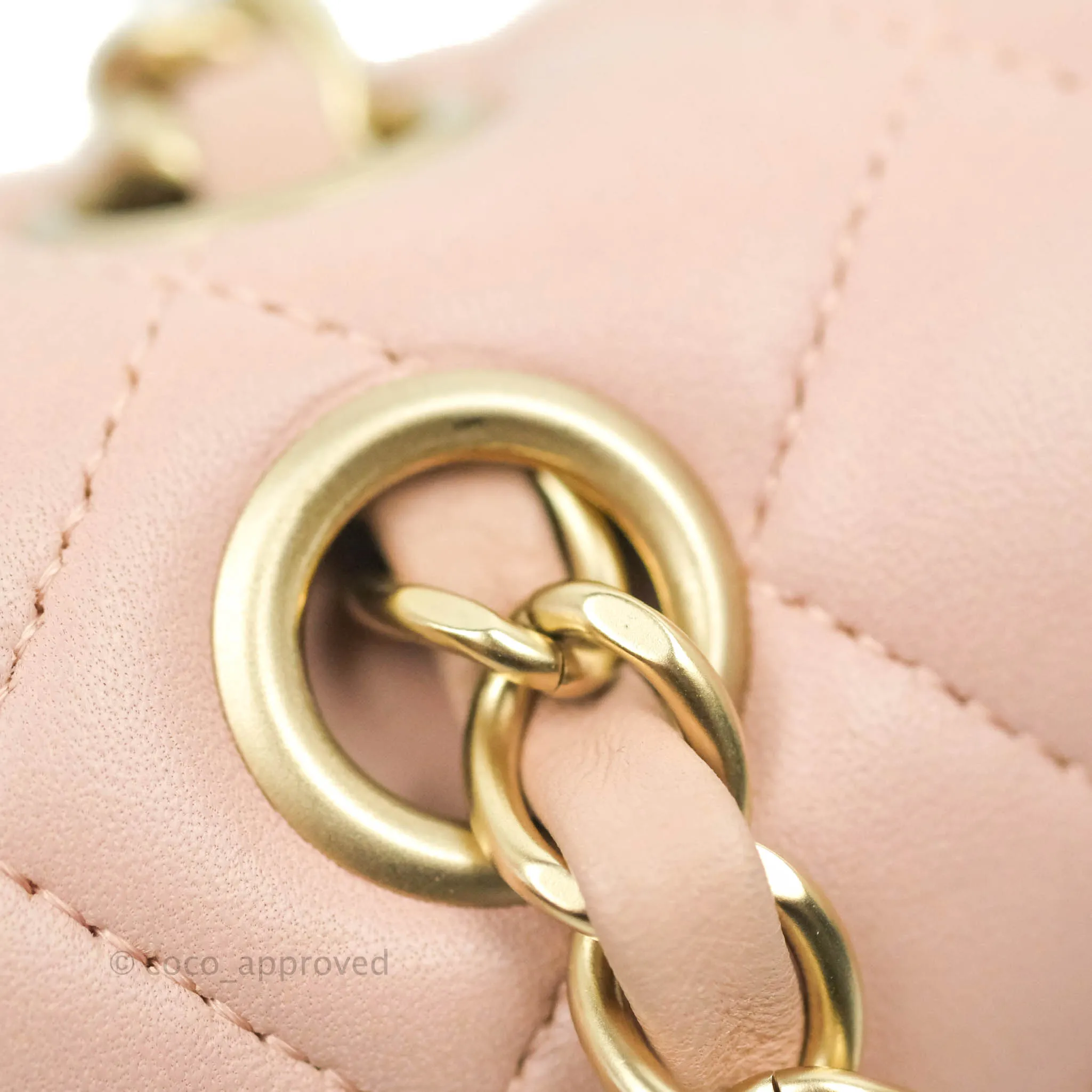 Chanel Classic M/L Medium Flap Quilted Light Pink Lambskin Matte Gold Hardware