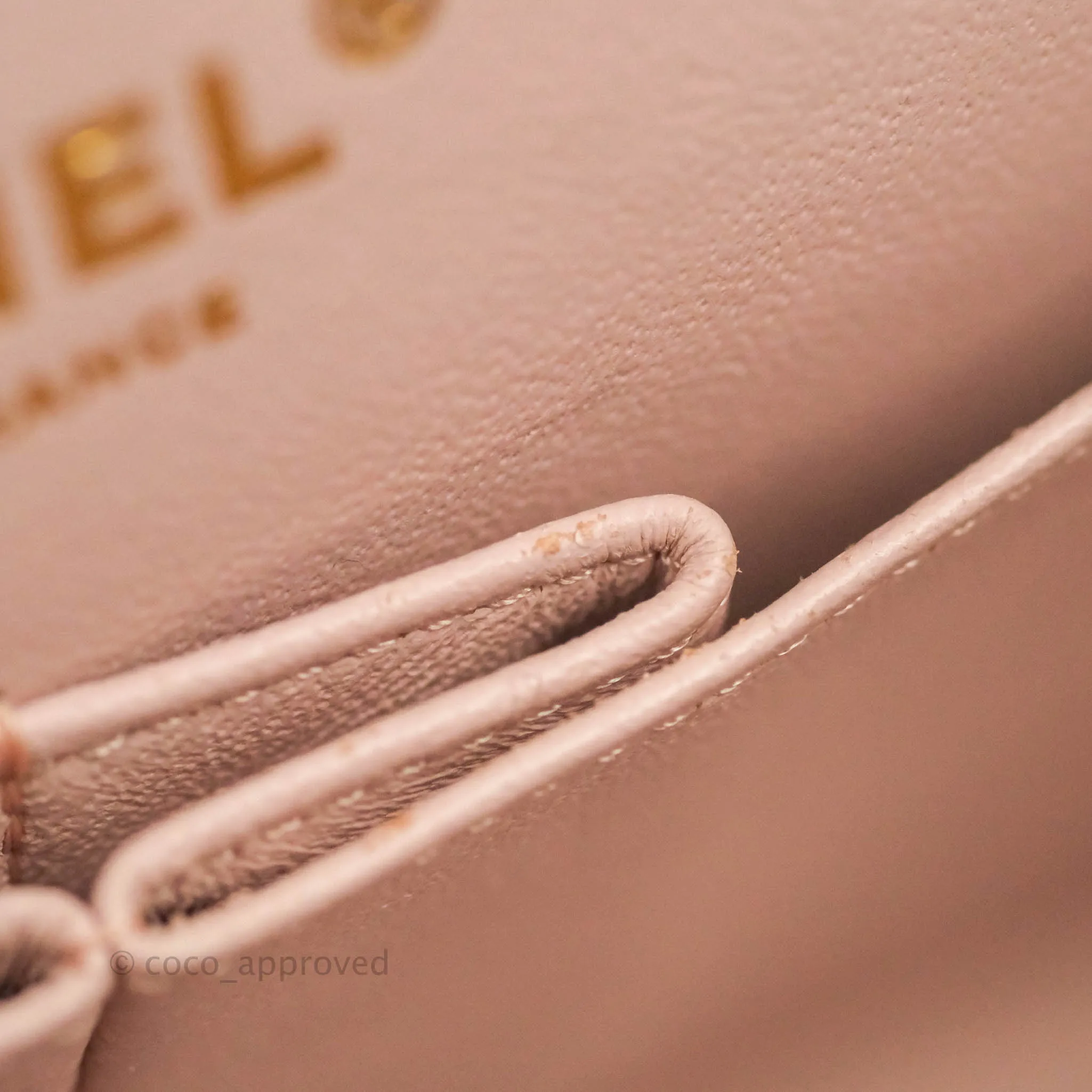 Chanel Classic M/L Medium Flap Quilted Light Pink Lambskin Matte Gold Hardware