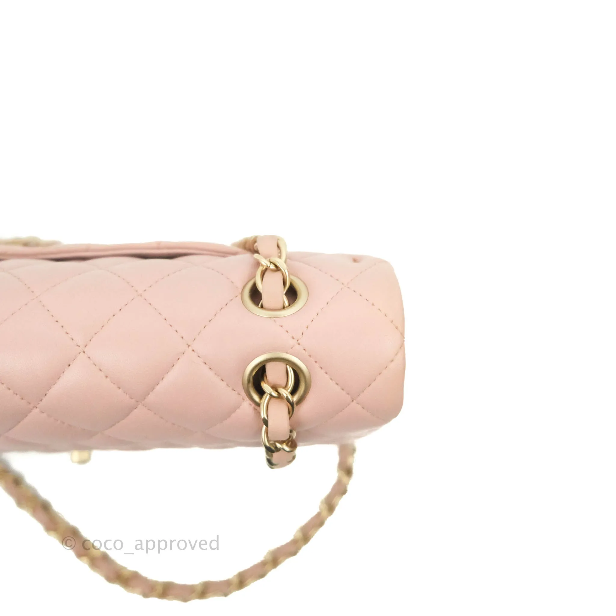 Chanel Classic M/L Medium Flap Quilted Light Pink Lambskin Matte Gold Hardware