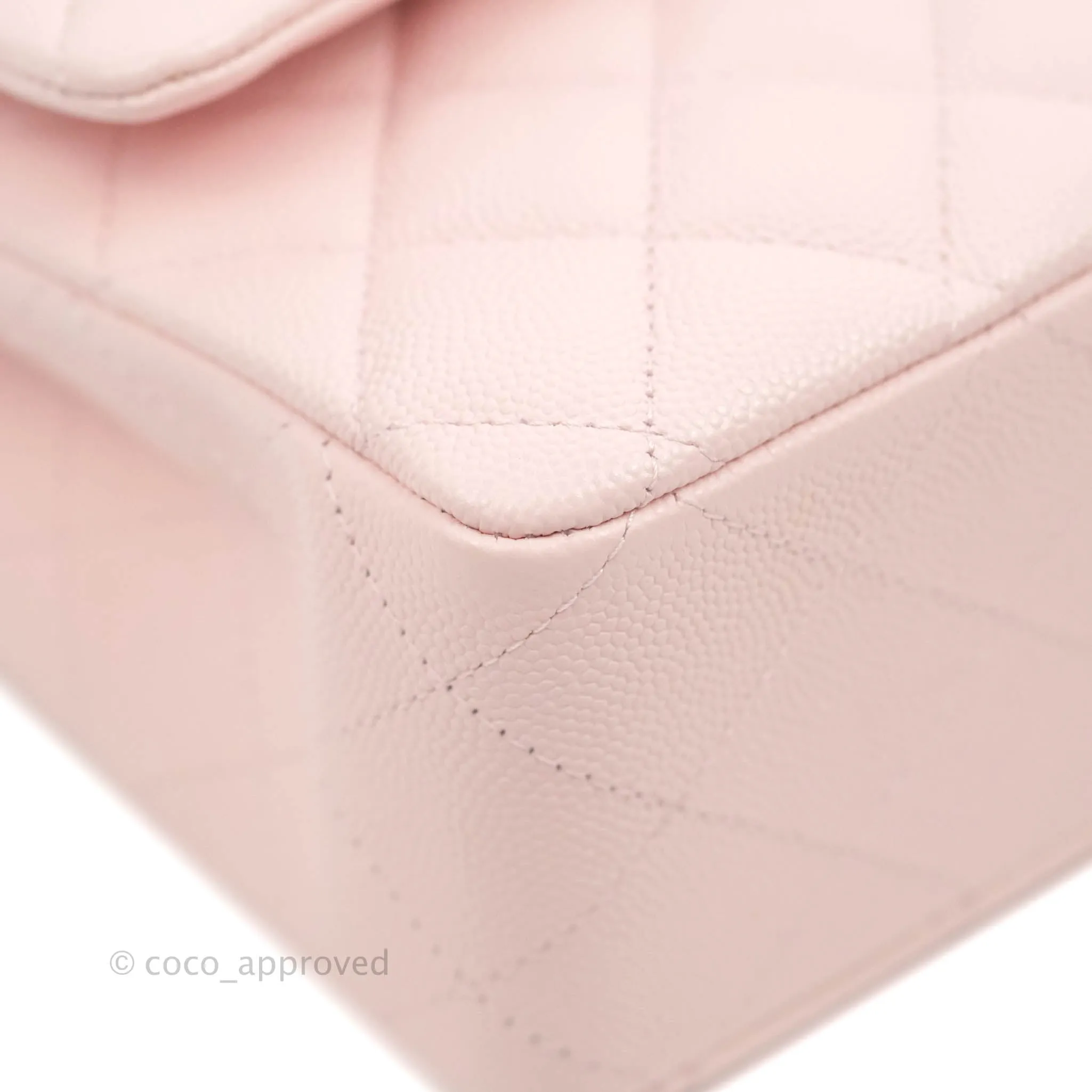 Chanel Classic M/L Medium Flap Quilted Pink Caviar Gold Hardware 22S