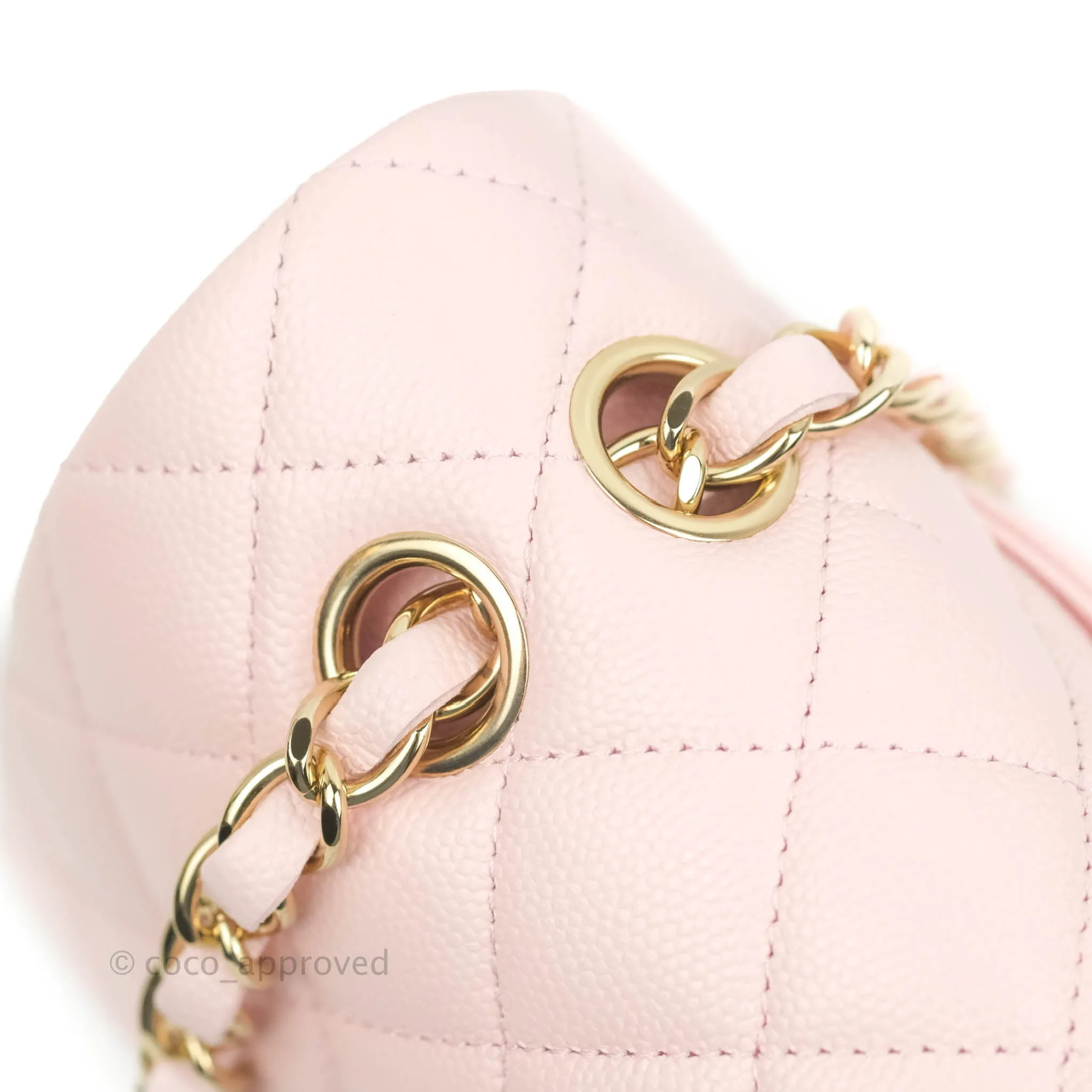 Chanel Classic M/L Medium Flap Quilted Pink Caviar Gold Hardware 22S