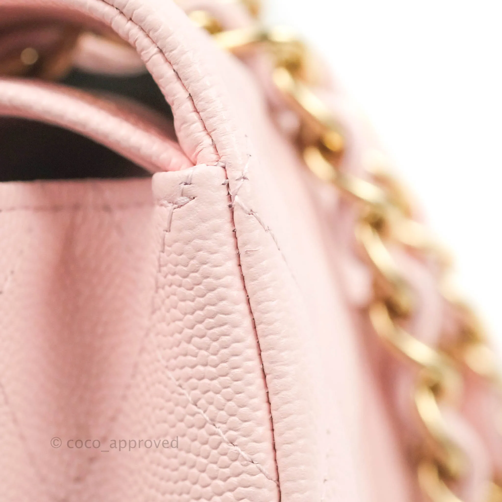 Chanel Classic M/L Medium Flap Quilted Pink Caviar Gold Hardware 22S