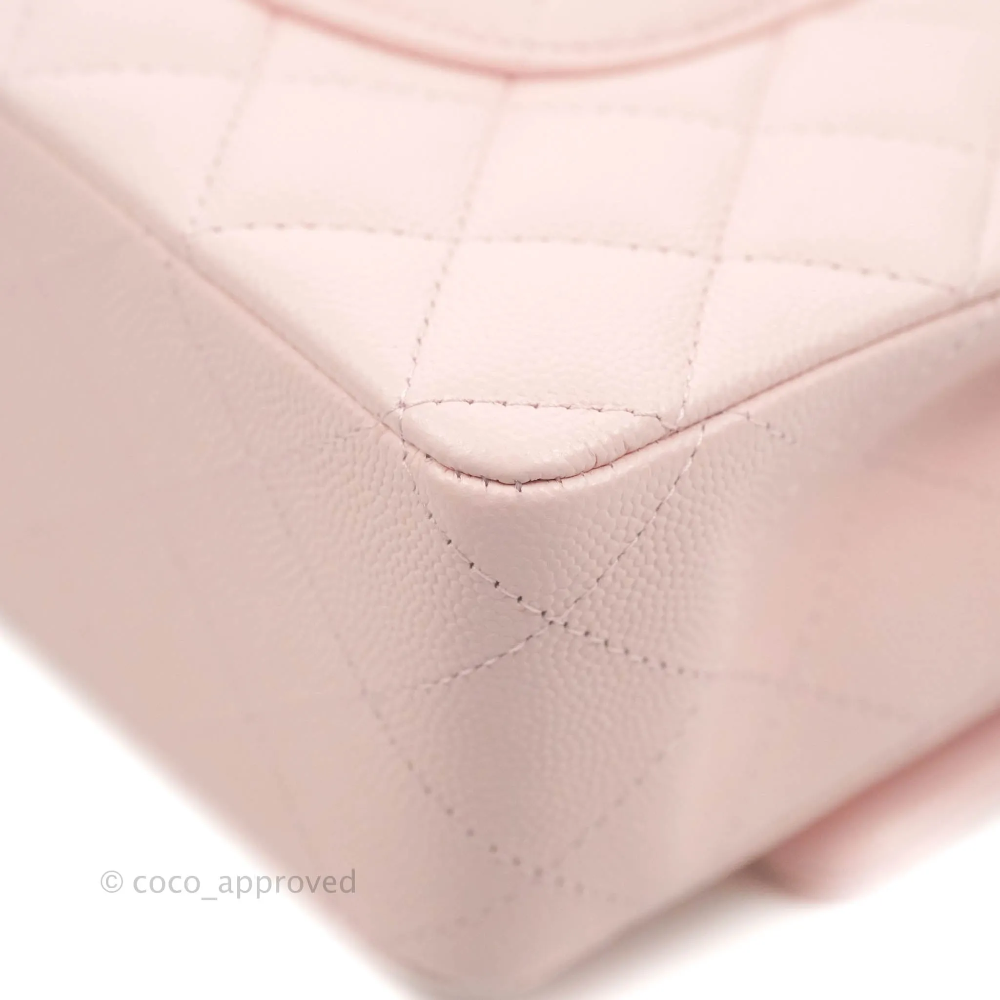 Chanel Classic M/L Medium Flap Quilted Pink Caviar Gold Hardware 22S