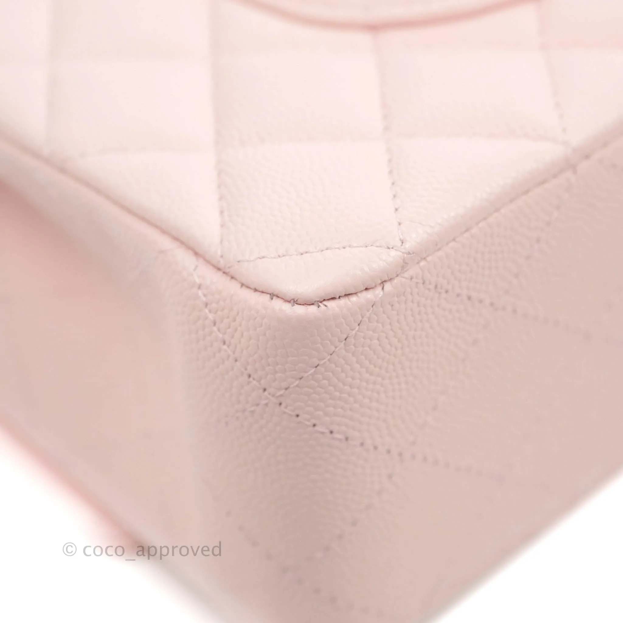 Chanel Classic M/L Medium Flap Quilted Pink Caviar Gold Hardware 22S