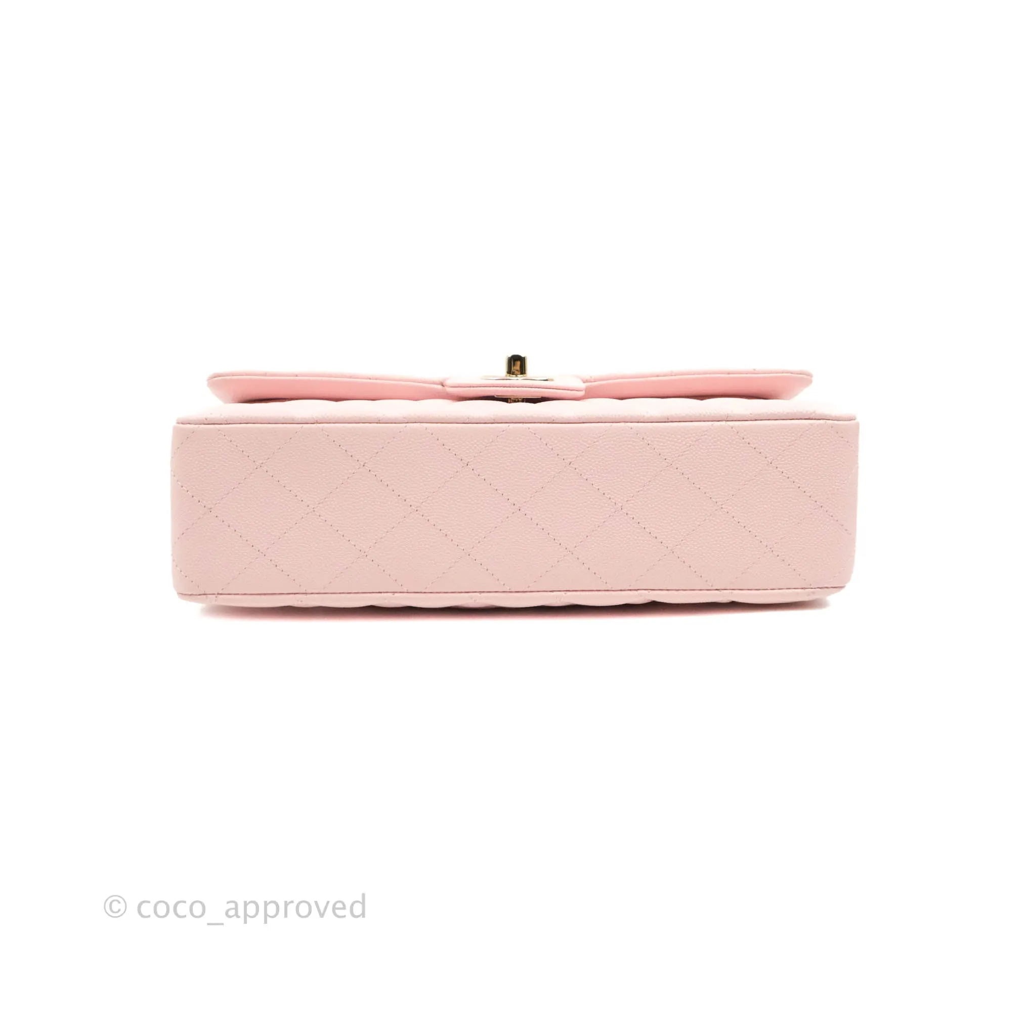 Chanel Classic M/L Medium Flap Quilted Pink Caviar Gold Hardware 22S
