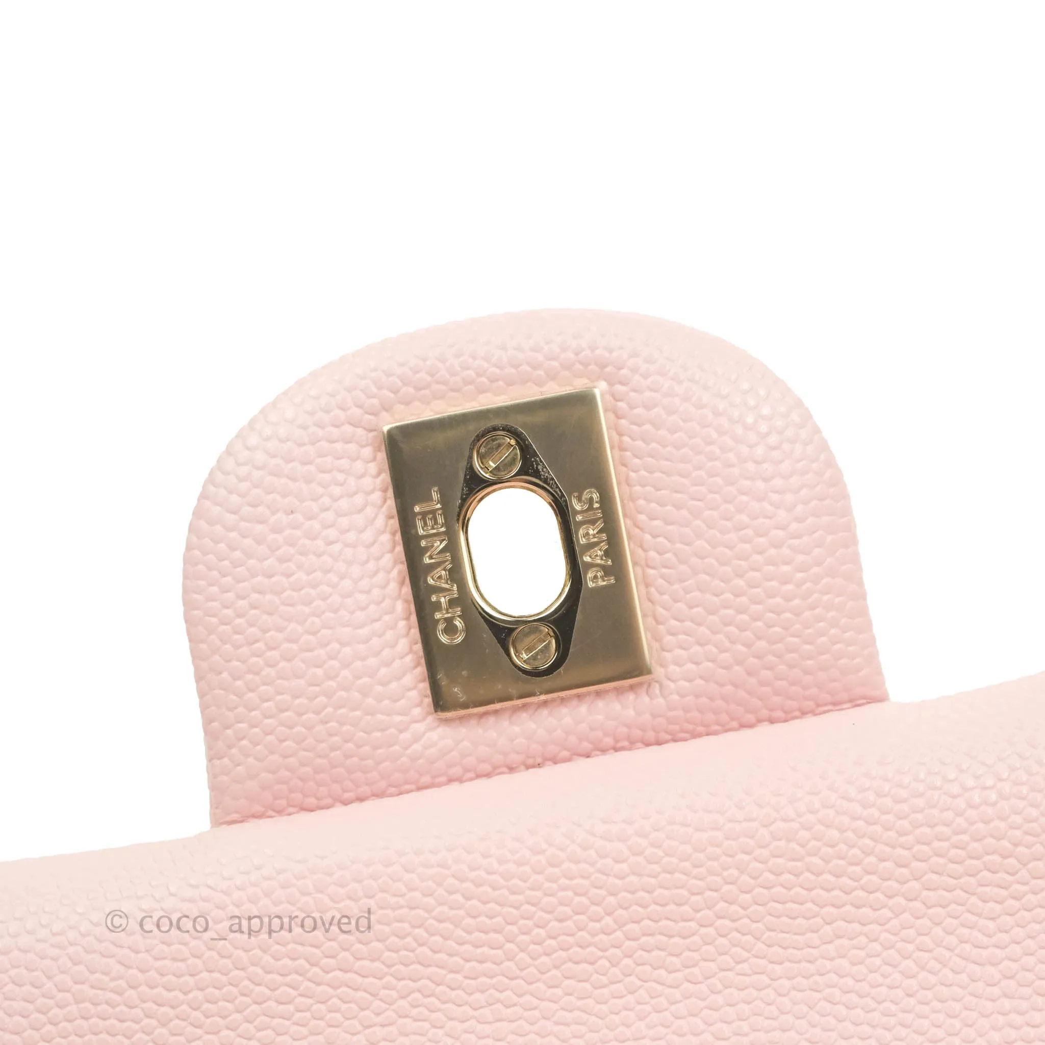 Chanel Classic M/L Medium Flap Quilted Pink Caviar Gold Hardware 22S