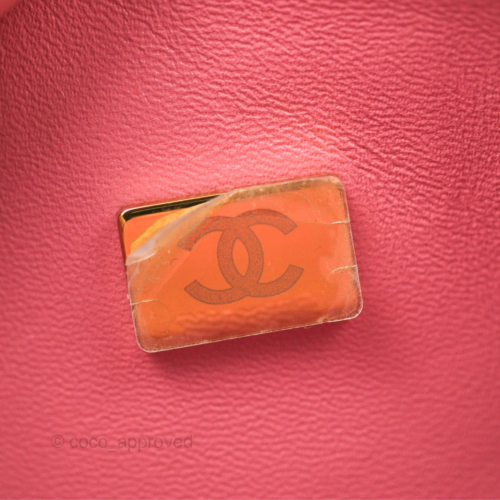 Chanel Classic M/L Medium Flap Quilted Pink Cloudy Pearly Goatskin Gold Hardware 23S