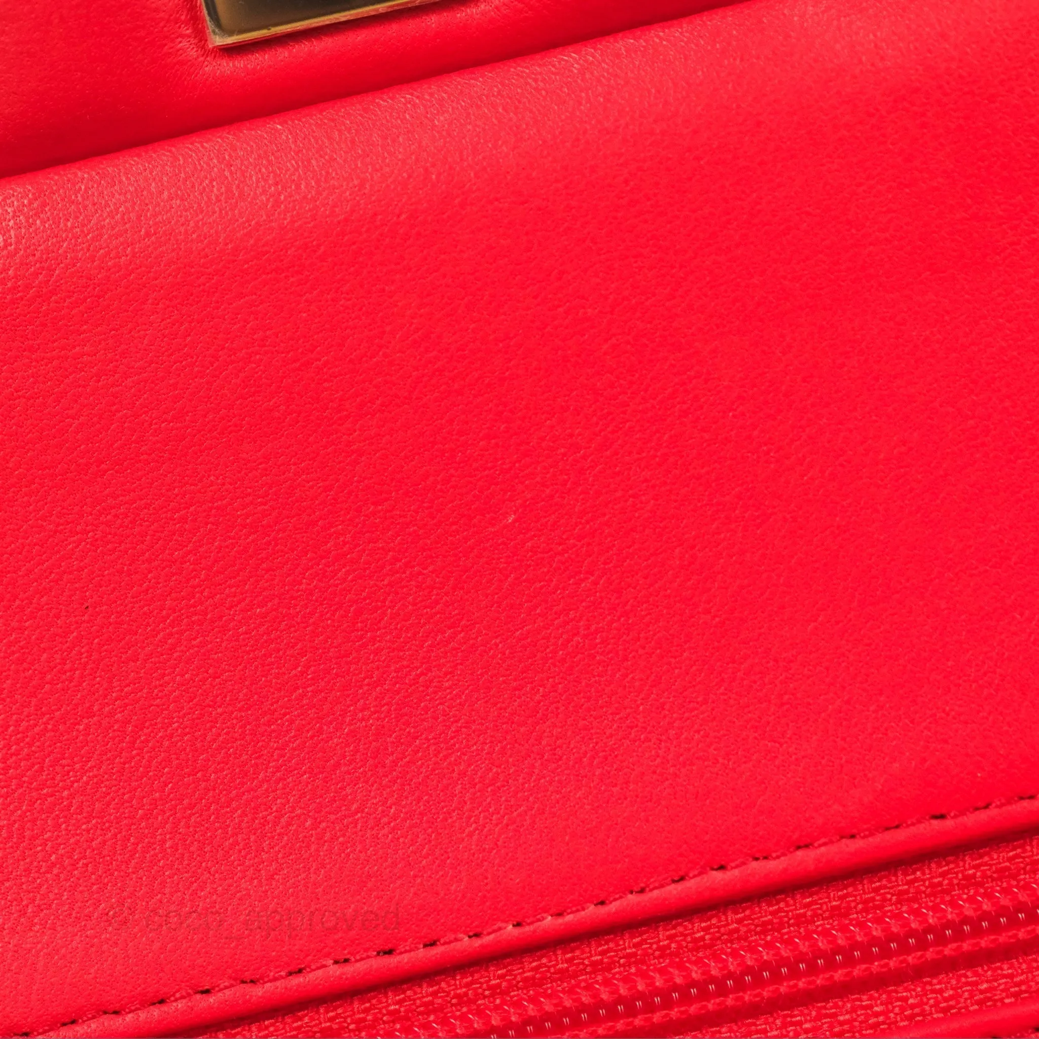 Chanel Classic M/L Medium Flap Quilted Red Lambskin Gold Hardware