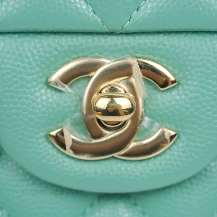 Chanel Classic M/L Medium Flap Quilted Tiffany Caviar Gold Hardware 21S