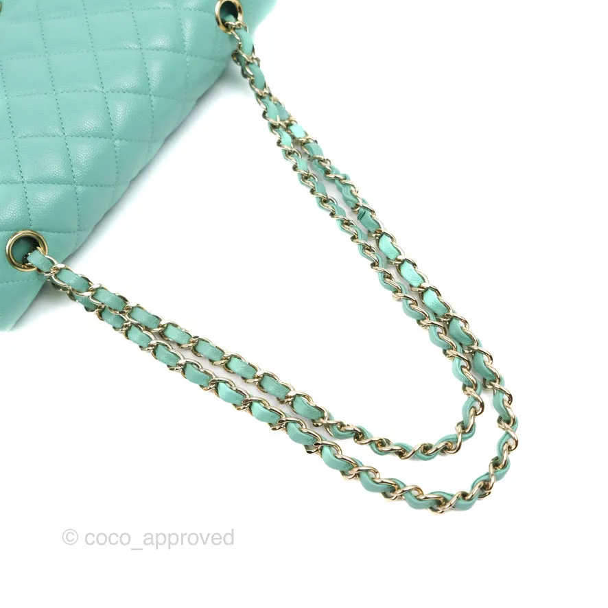 Chanel Classic M/L Medium Flap Quilted Tiffany Caviar Gold Hardware 21S