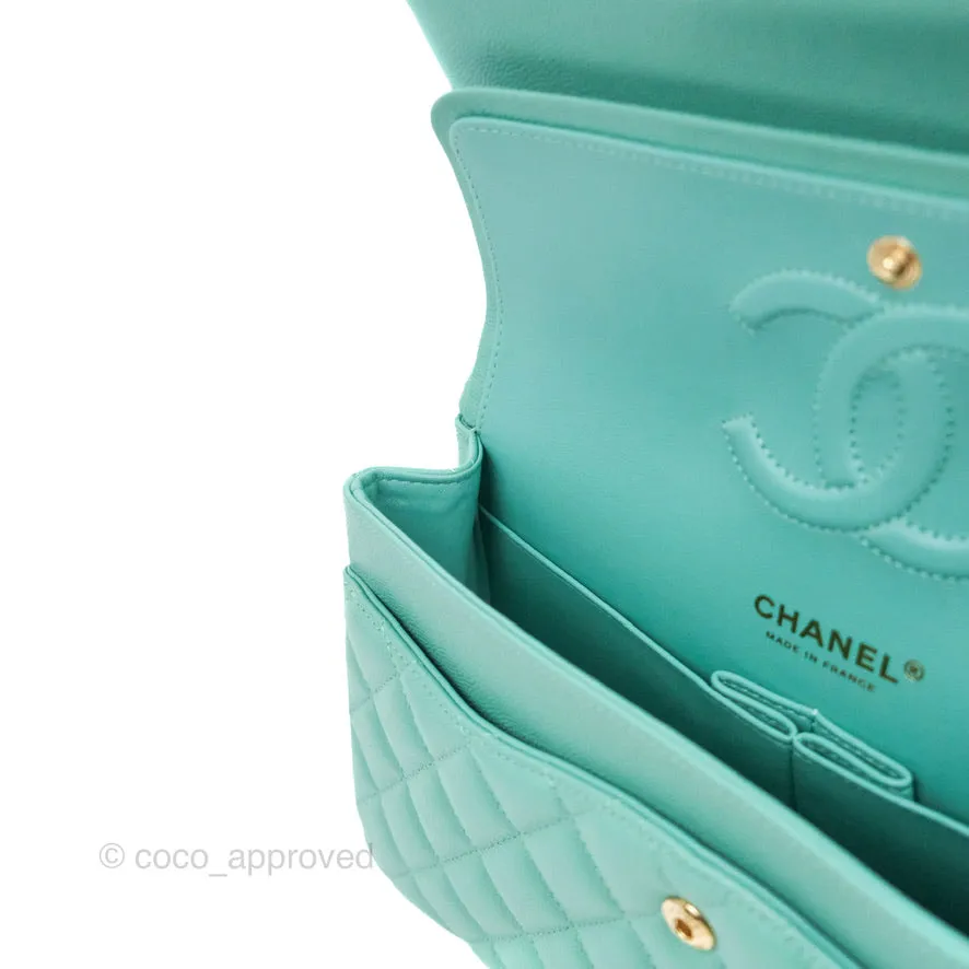 Chanel Classic M/L Medium Flap Quilted Tiffany Caviar Gold Hardware 21S