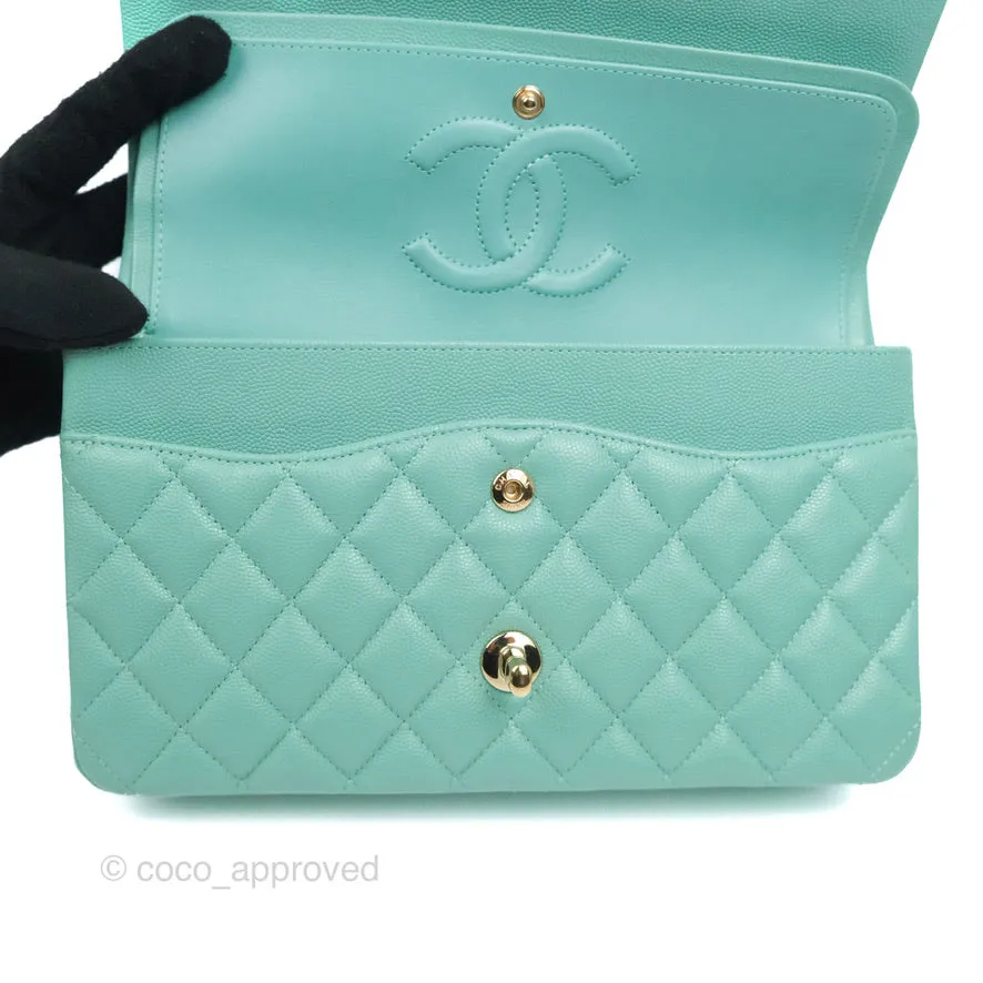 Chanel Classic M/L Medium Flap Quilted Tiffany Caviar Gold Hardware 21S