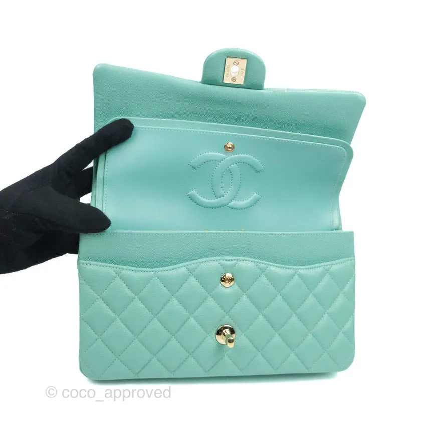 Chanel Classic M/L Medium Flap Quilted Tiffany Caviar Gold Hardware 21S