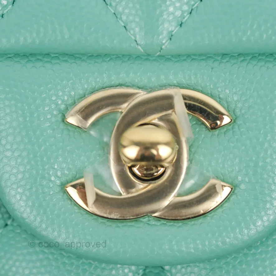 Chanel Classic M/L Medium Flap Quilted Tiffany Caviar Gold Hardware 21S
