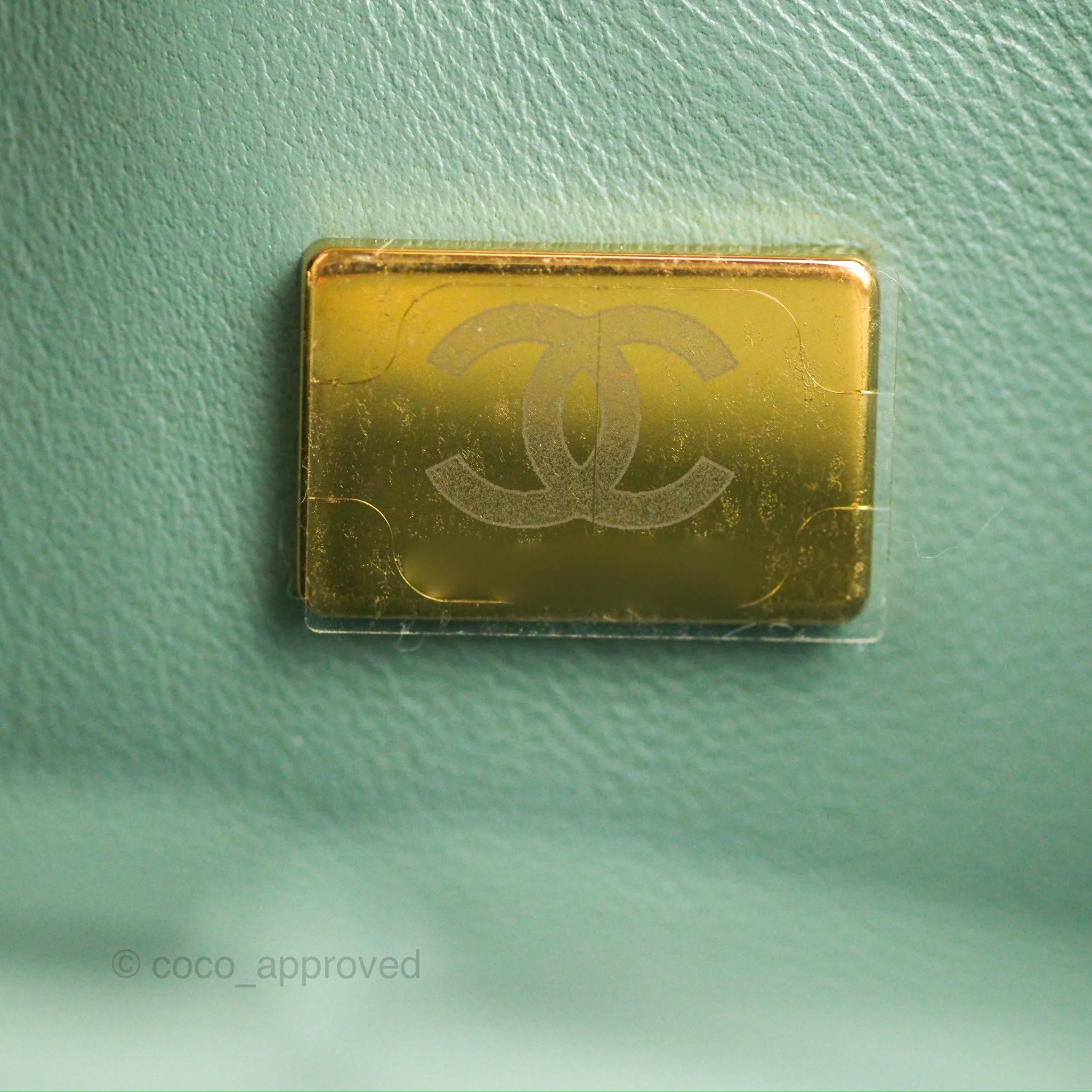 Chanel Classic M/L Medium Flap Quilted Tiffany Green Caviar Gold Hardware