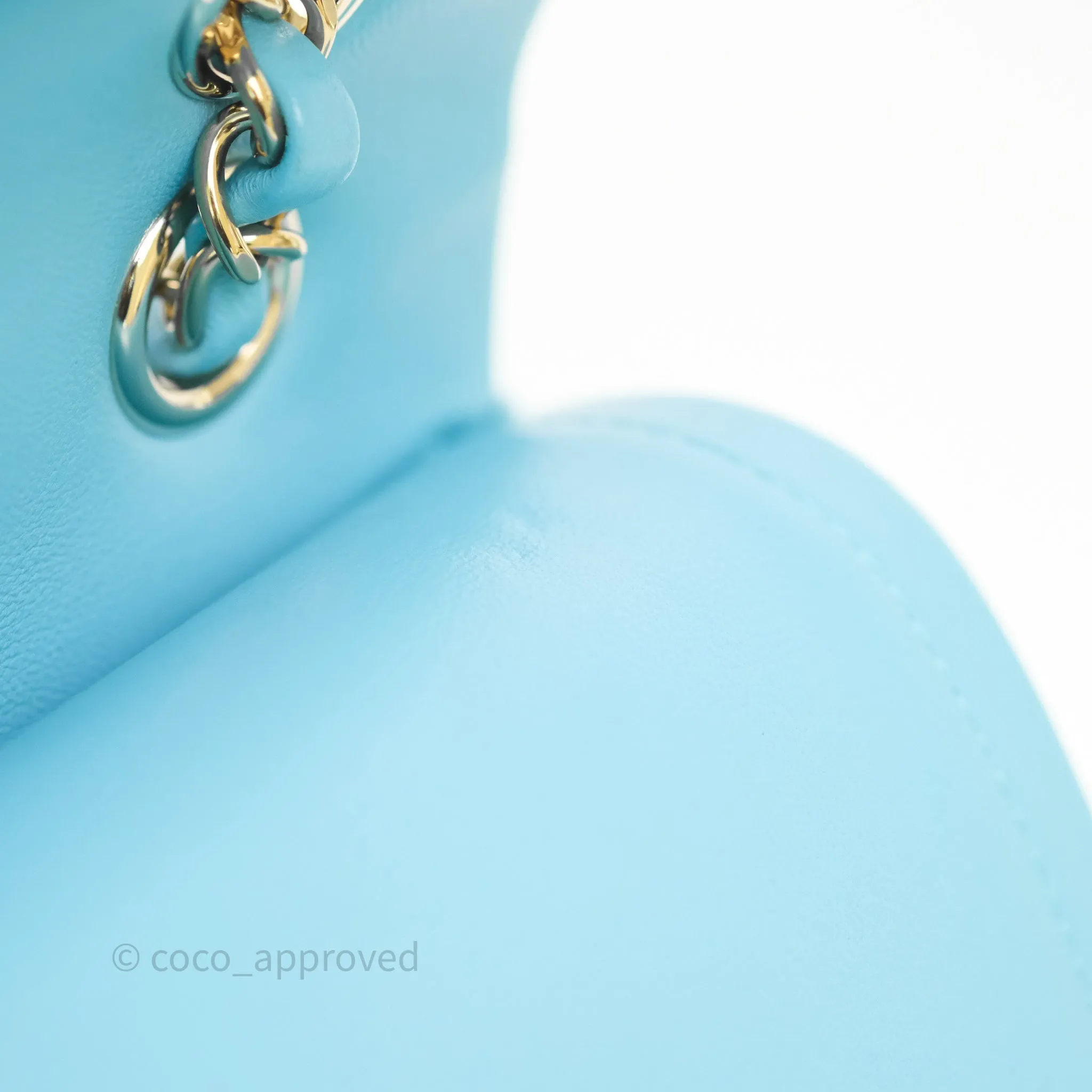 Chanel Classic M/L Medium Quilted Double Flap Bag Blue Tweed Gold Hardware