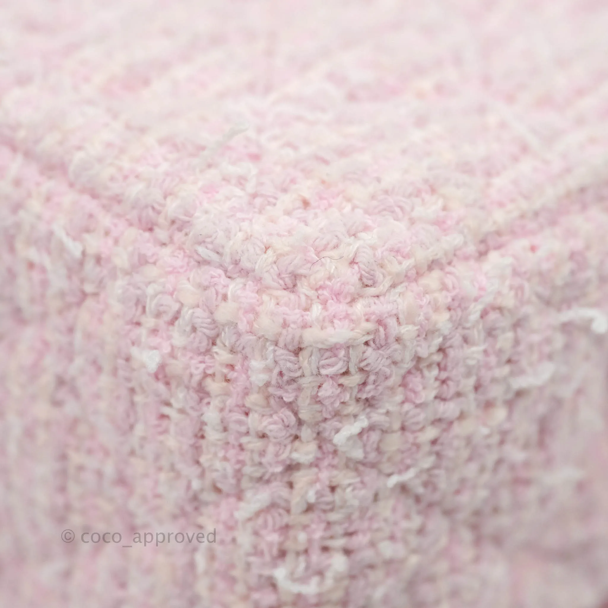 Chanel Classic M/L Medium Quilted Double Flap Bag Pink Tweed Gold Hardware
