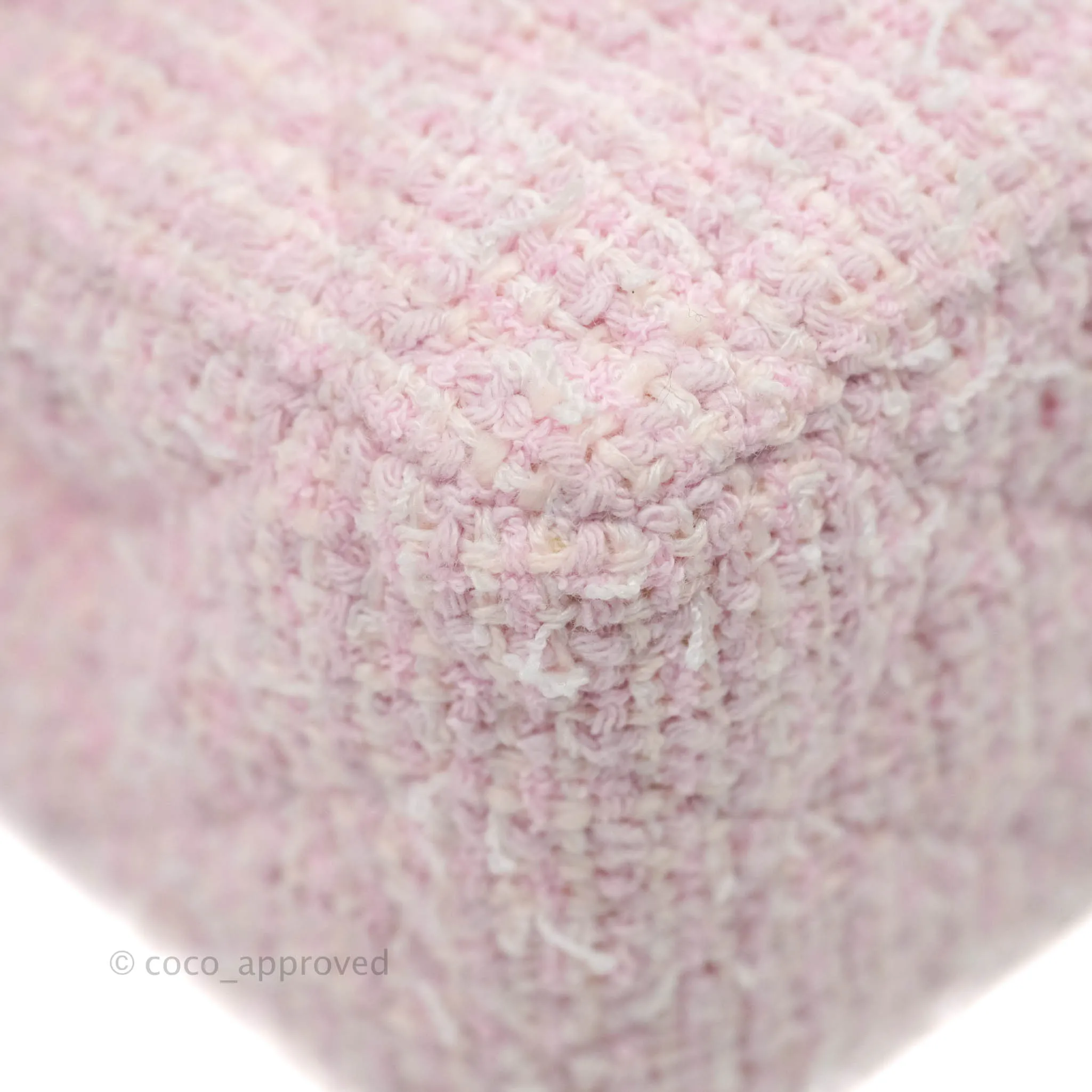 Chanel Classic M/L Medium Quilted Double Flap Bag Pink Tweed Gold Hardware