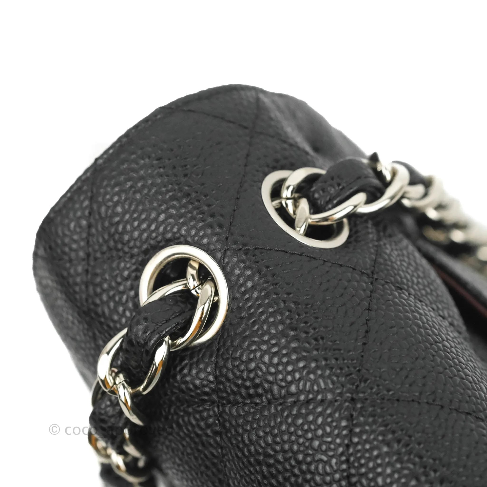 Chanel Classic Quilted Jumbo Double Flap Black Caviar Silver Hardware⁣⁣