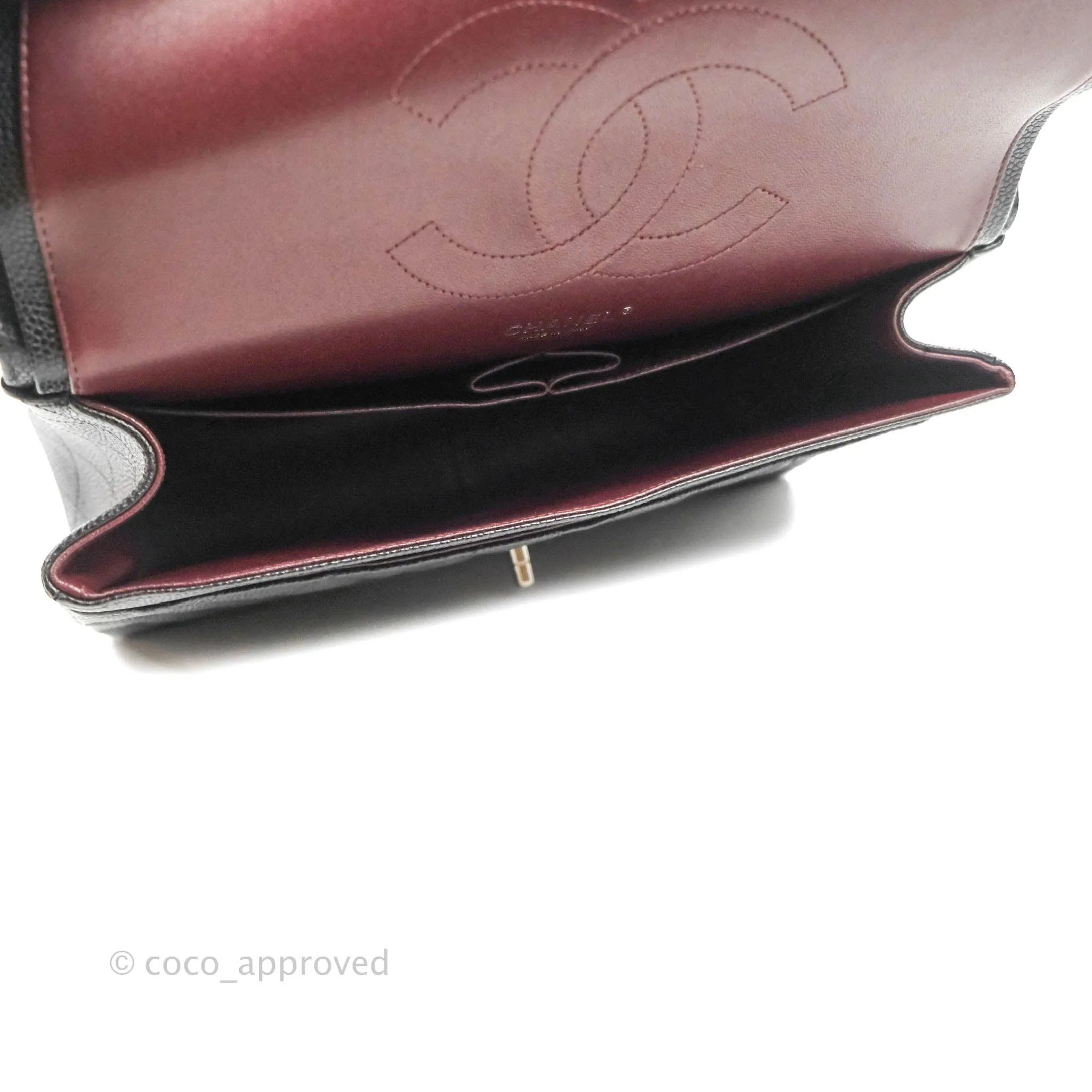 Chanel Classic Quilted Jumbo Double Flap Black Caviar Silver Hardware⁣⁣
